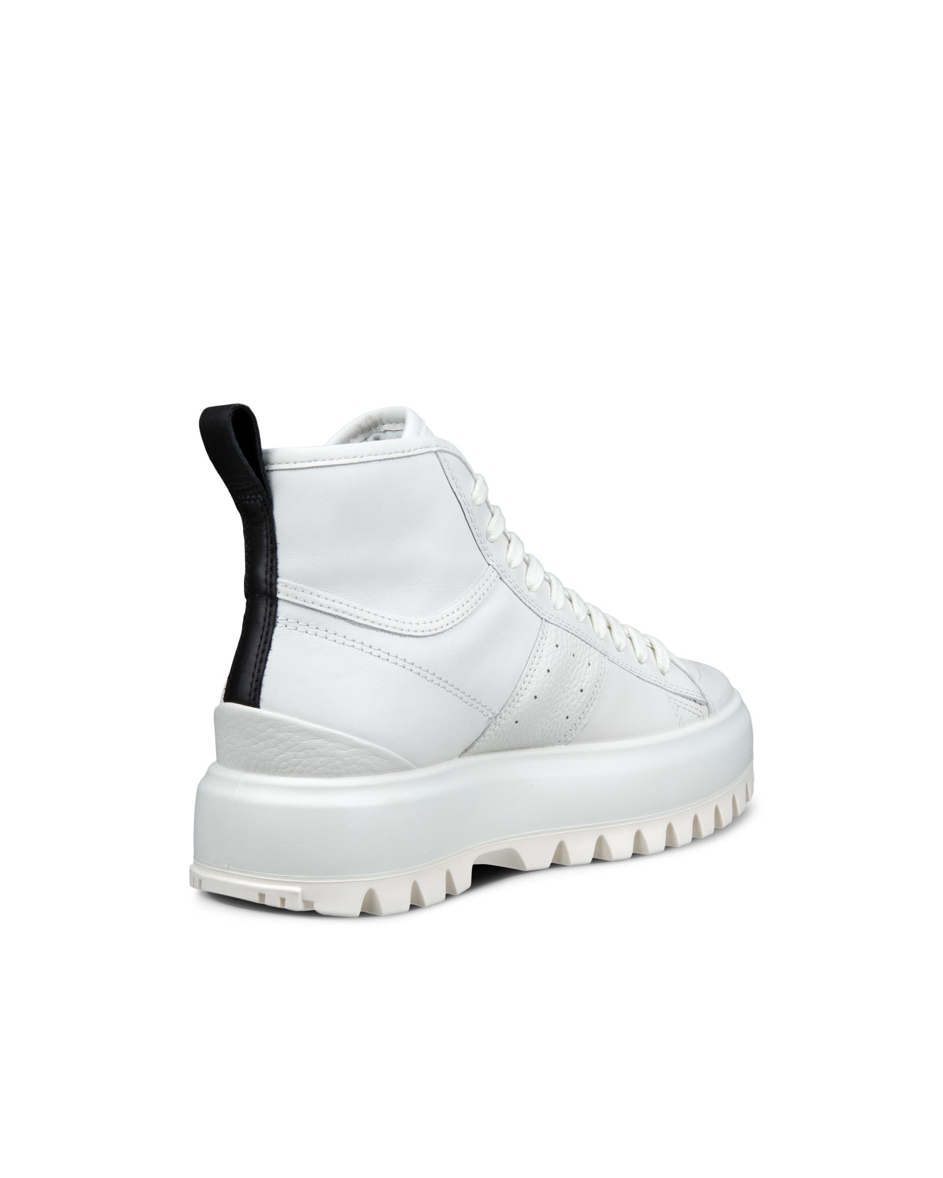 Women's ECCO® Street Ace Rugged Nubuck Gore-Tex High-Top Sneaker - White - Back