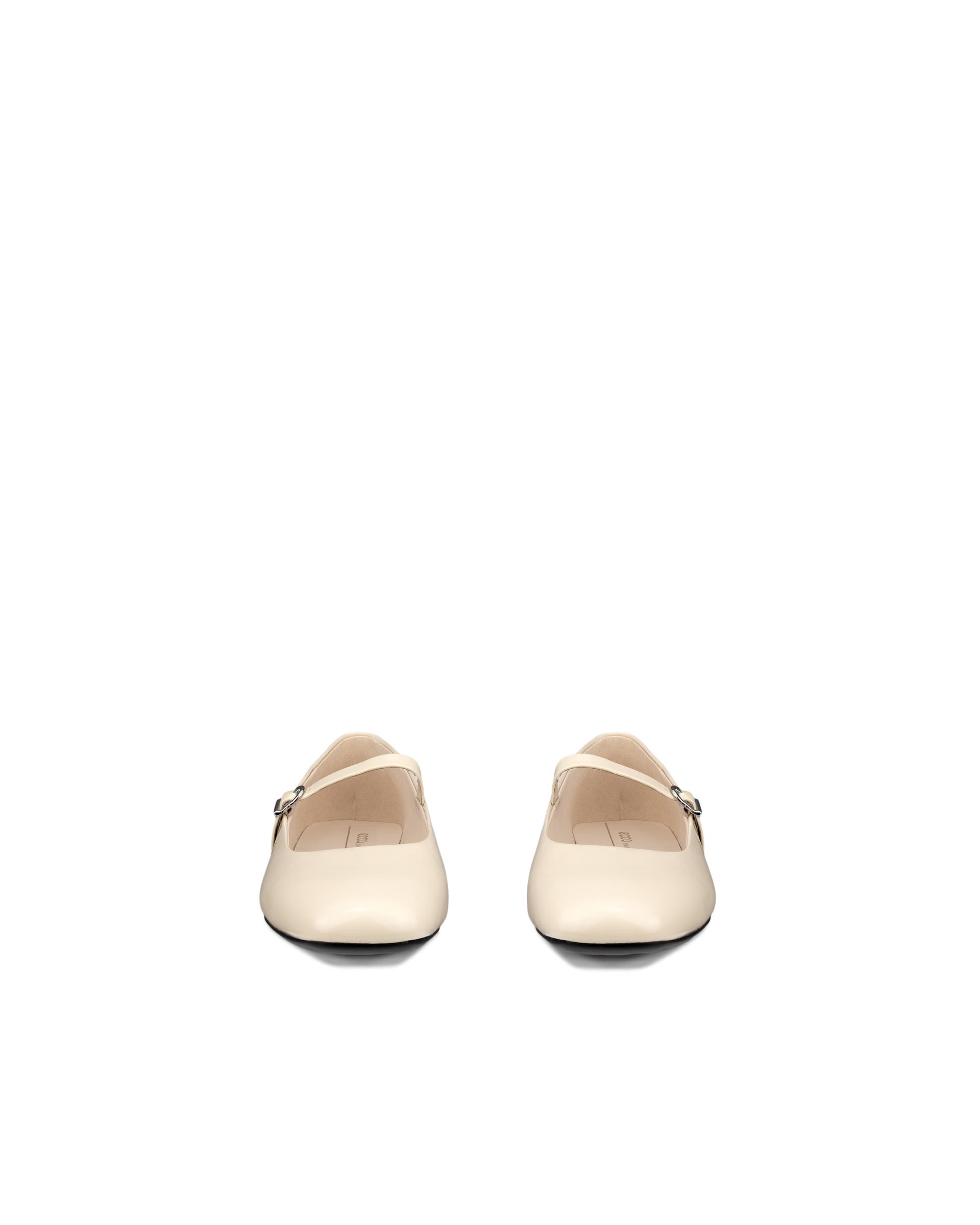 Women's ECCO® Margot Leather Mary Jane Flat - Beige - Front pair