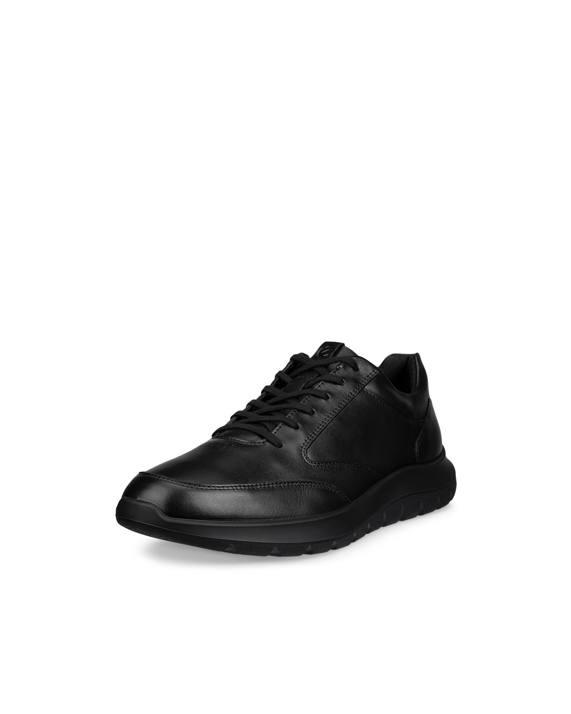 Men's ECCO® CITY STRIDE Leather Trainer - Black - Main