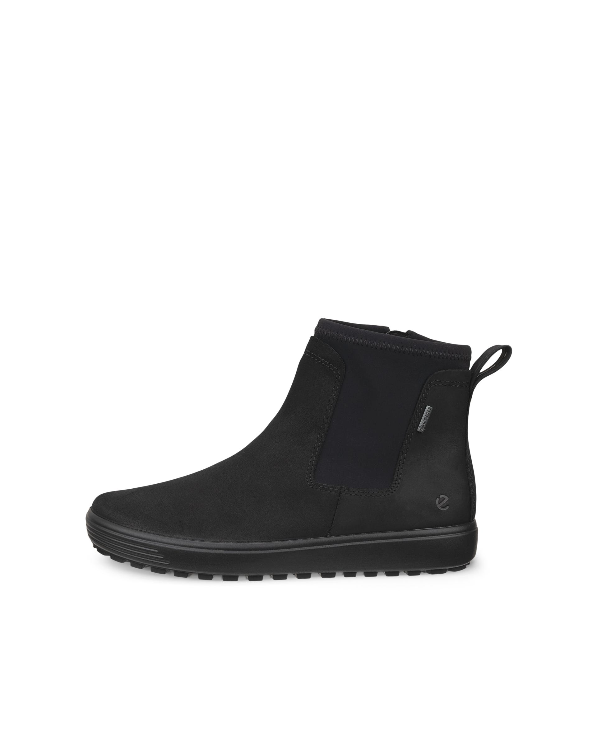 Women's ECCO® SOFT 7 TRED Nubuck Chelsea Boot - Black - Outside