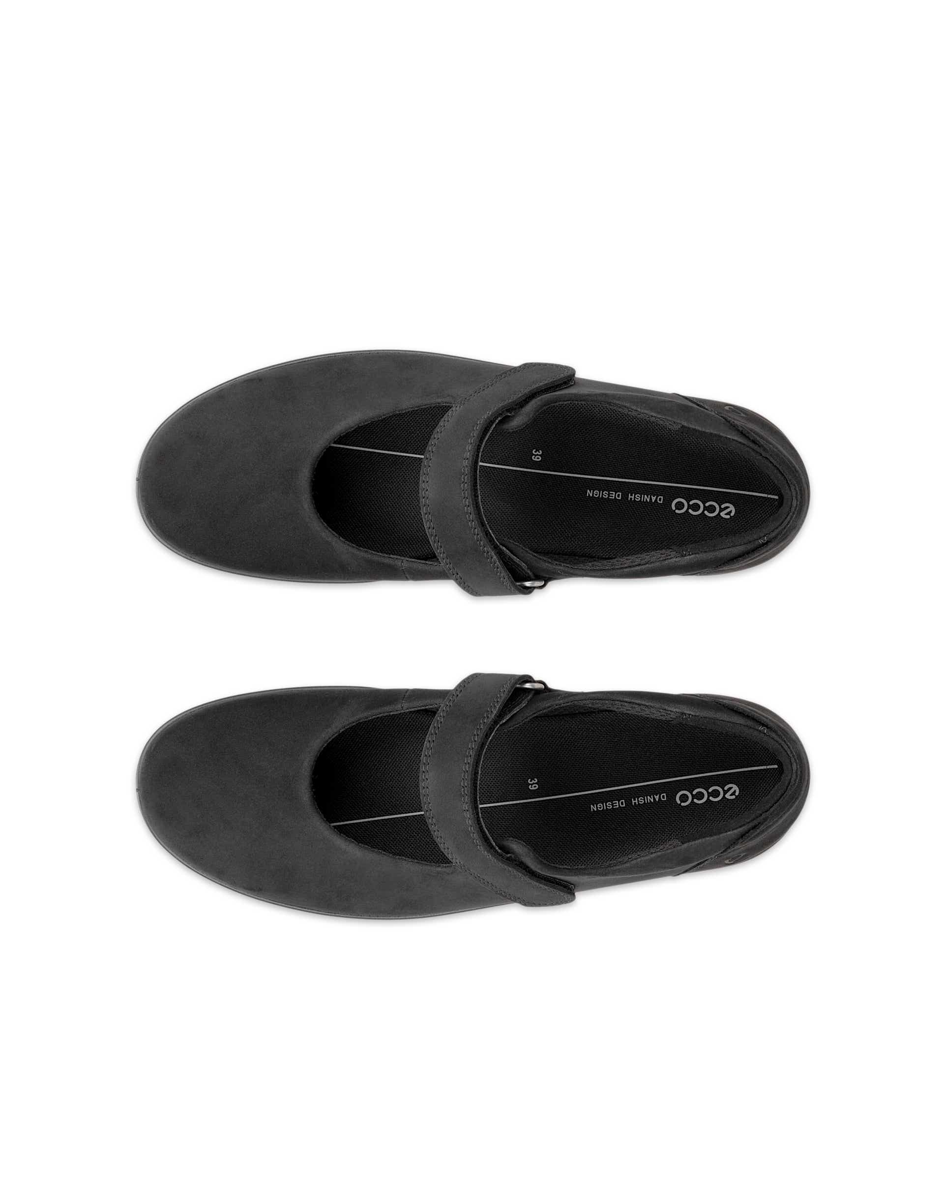 ECCO® SOFT 2.0 dame Mary Jane sko nubuk - Svart - Top left pair