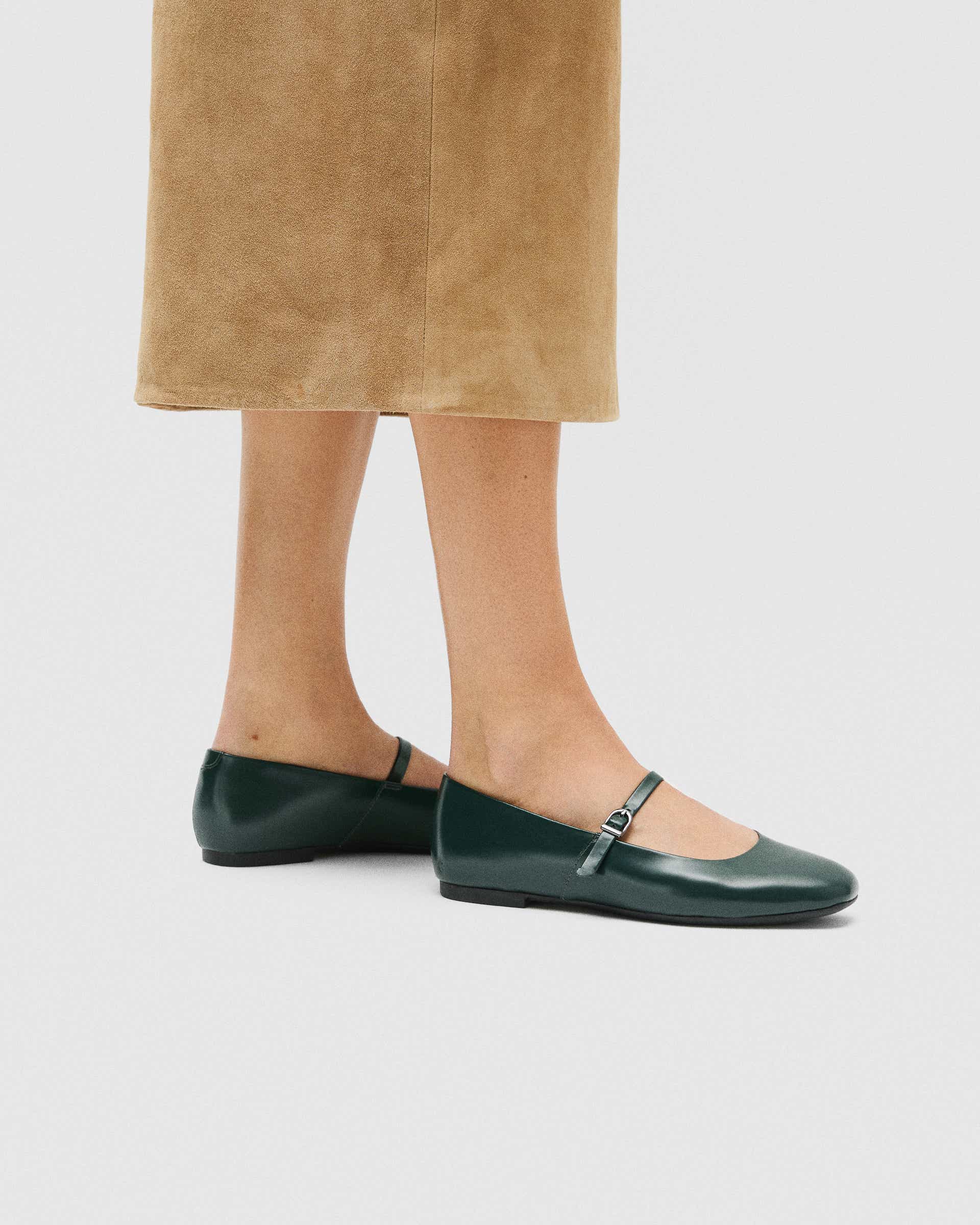 ECCO® MARGOT dames leren ballerina - Groen - Lifestyle image-1