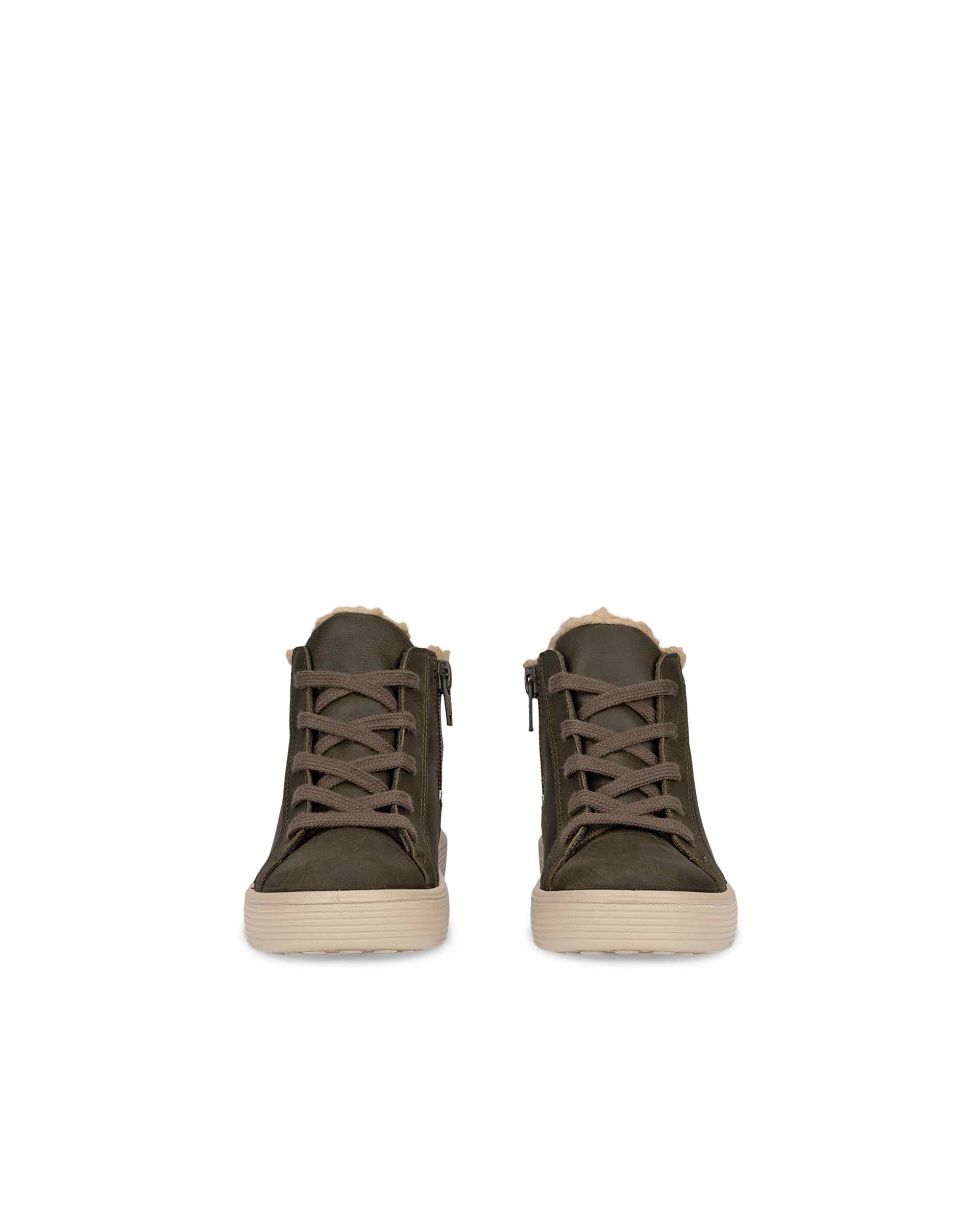 ECCO® SOFT 60 bottines imperméable en nubuck pour enfant - Vert - Front pair