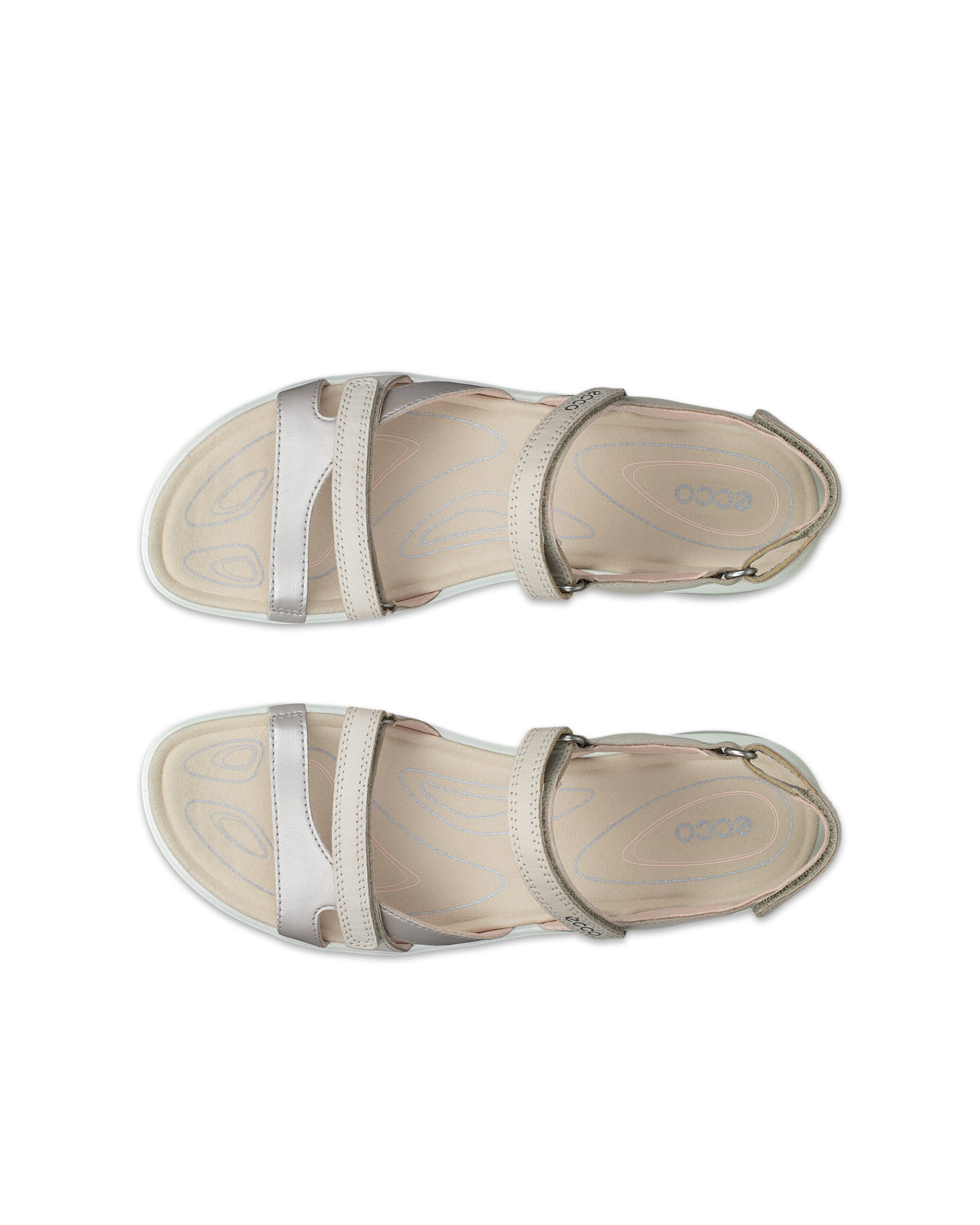 Women's ECCO® Cruise II Nubuck Flat Sandal - Grey - Outside