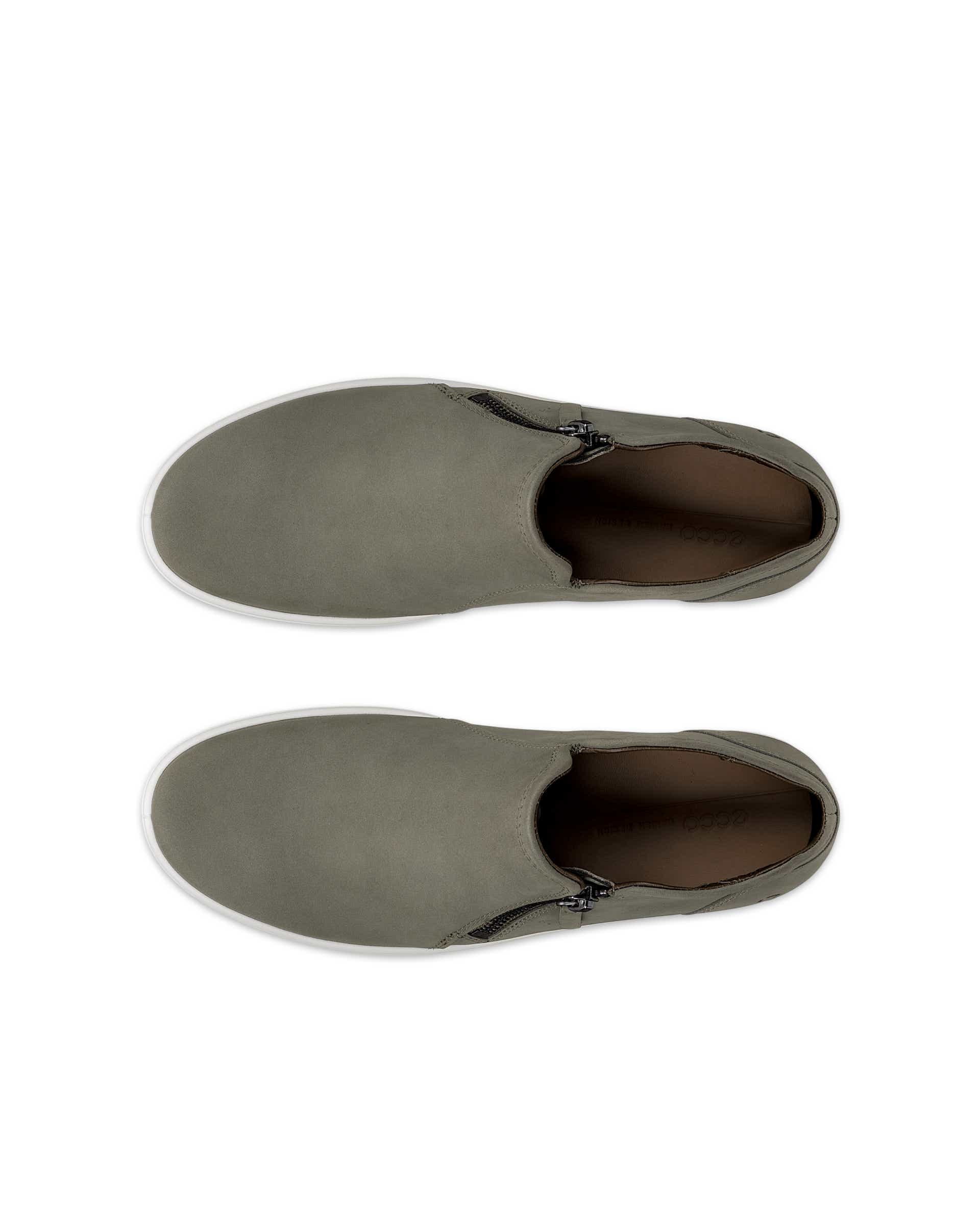 Women's ECCO® Soft 7 Nubuck Side-Zip Bootie - Green - Top left pair