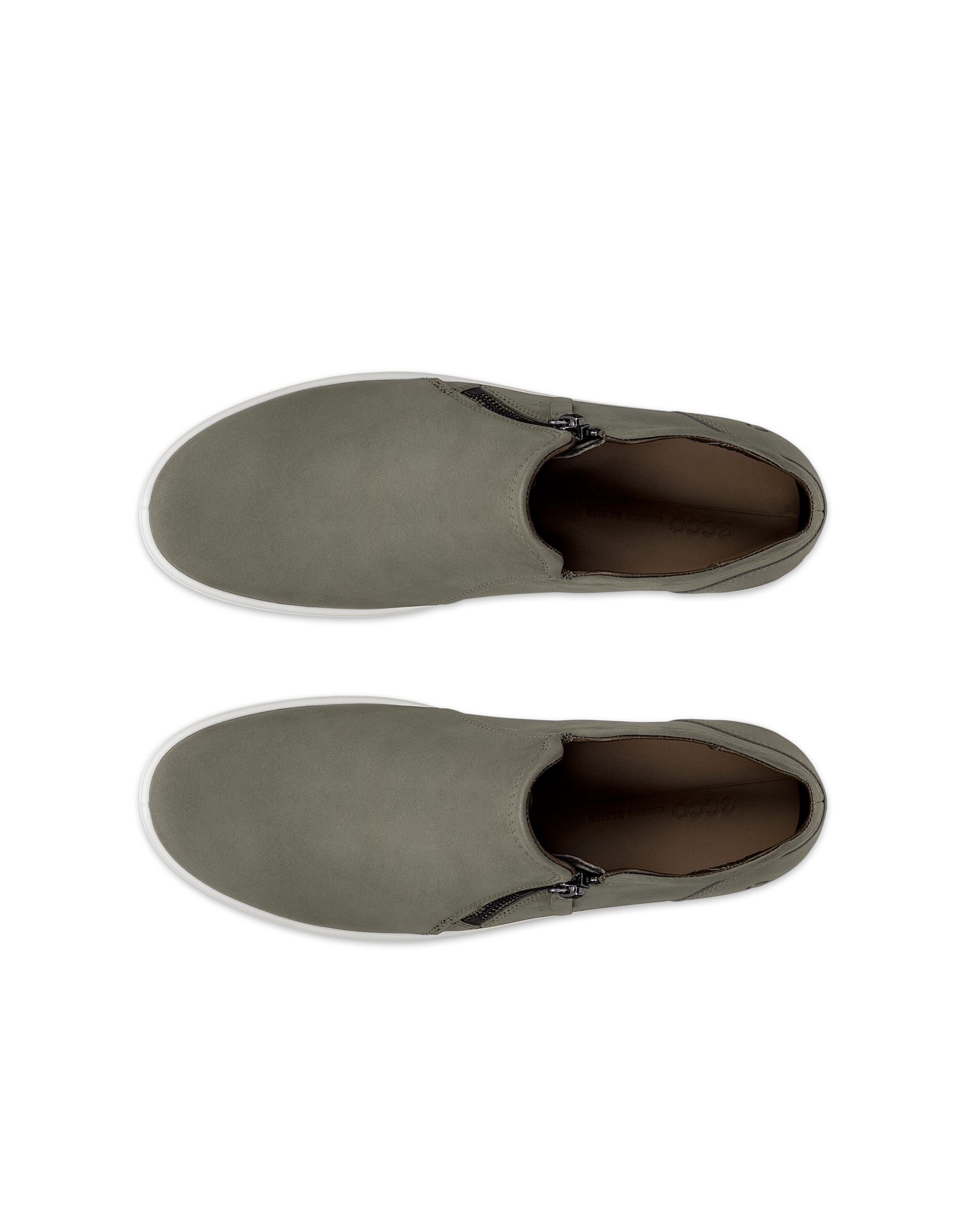 Women's ECCO® Soft 7 Nubuck Side-Zip Bootie - Green - Top left pair