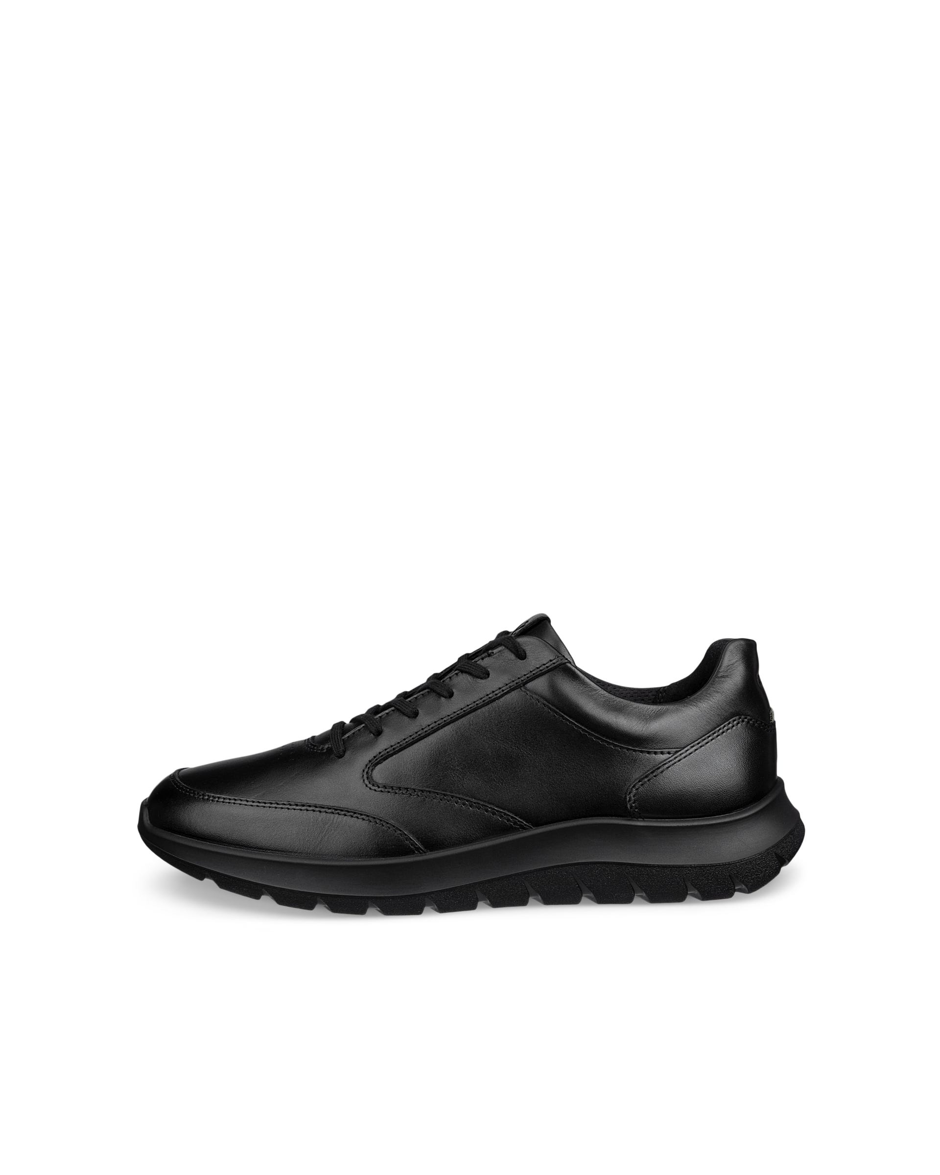 Men's ECCO® CITY STRIDE Leather Trainer - Black - Outside