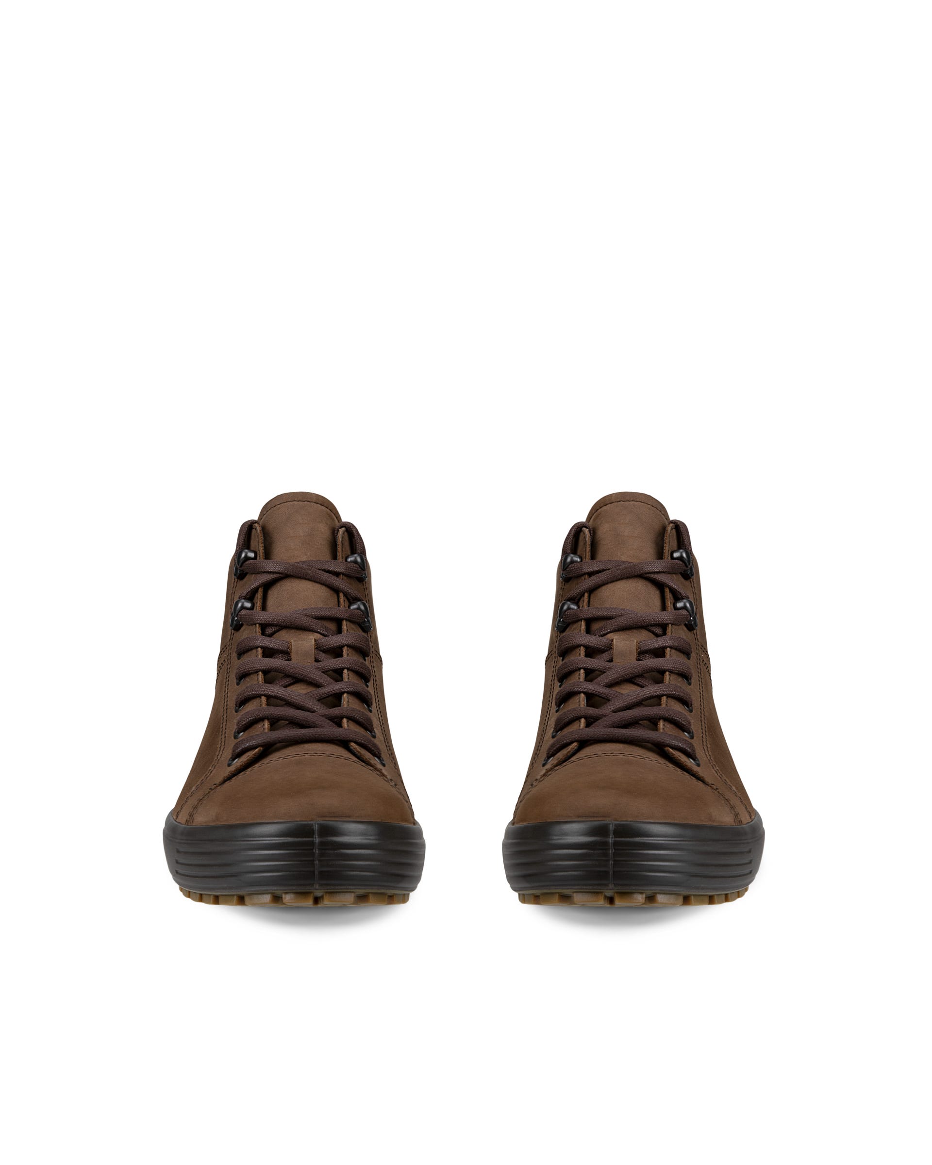 Men's ECCO® Soft 7 Tred II Nubuck Mid-Cut Boot - Brown - Front pair