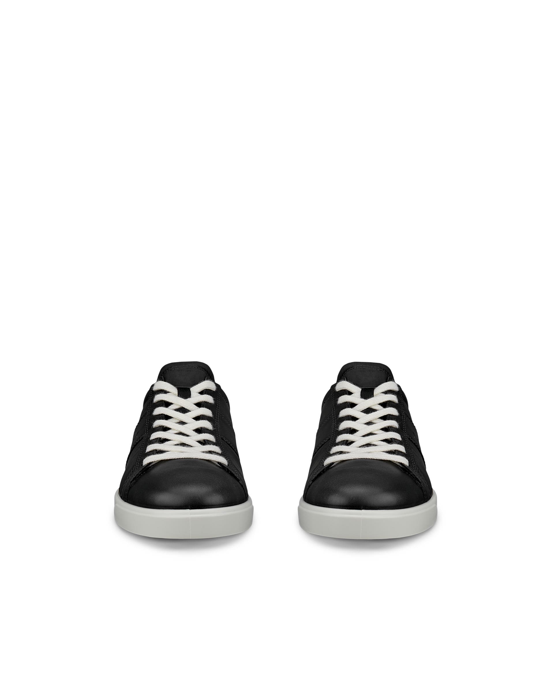 Women's ECCO® Street Lite Leather Trainer - Black - Front pair