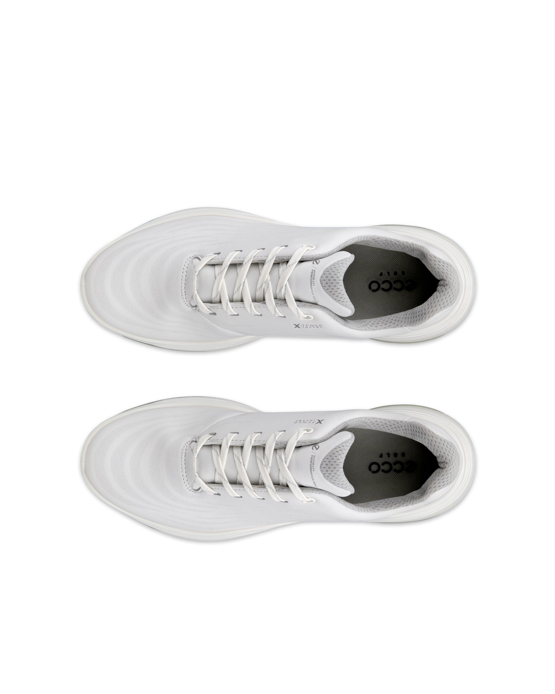 Women's ECCO® Golf LT1 Hybrid Leather Waterproof Shoe - White - Top left pair