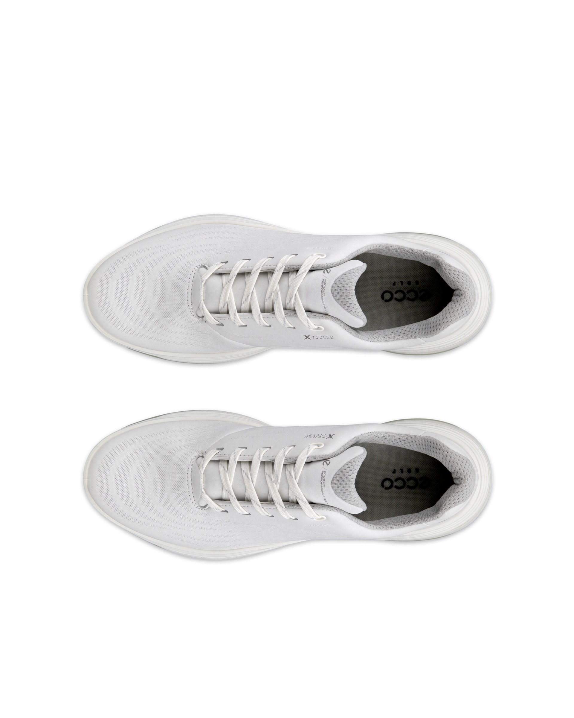 Women's ECCO® Golf LT1 Hybrid Leather Waterproof Shoe - White - Top left pair