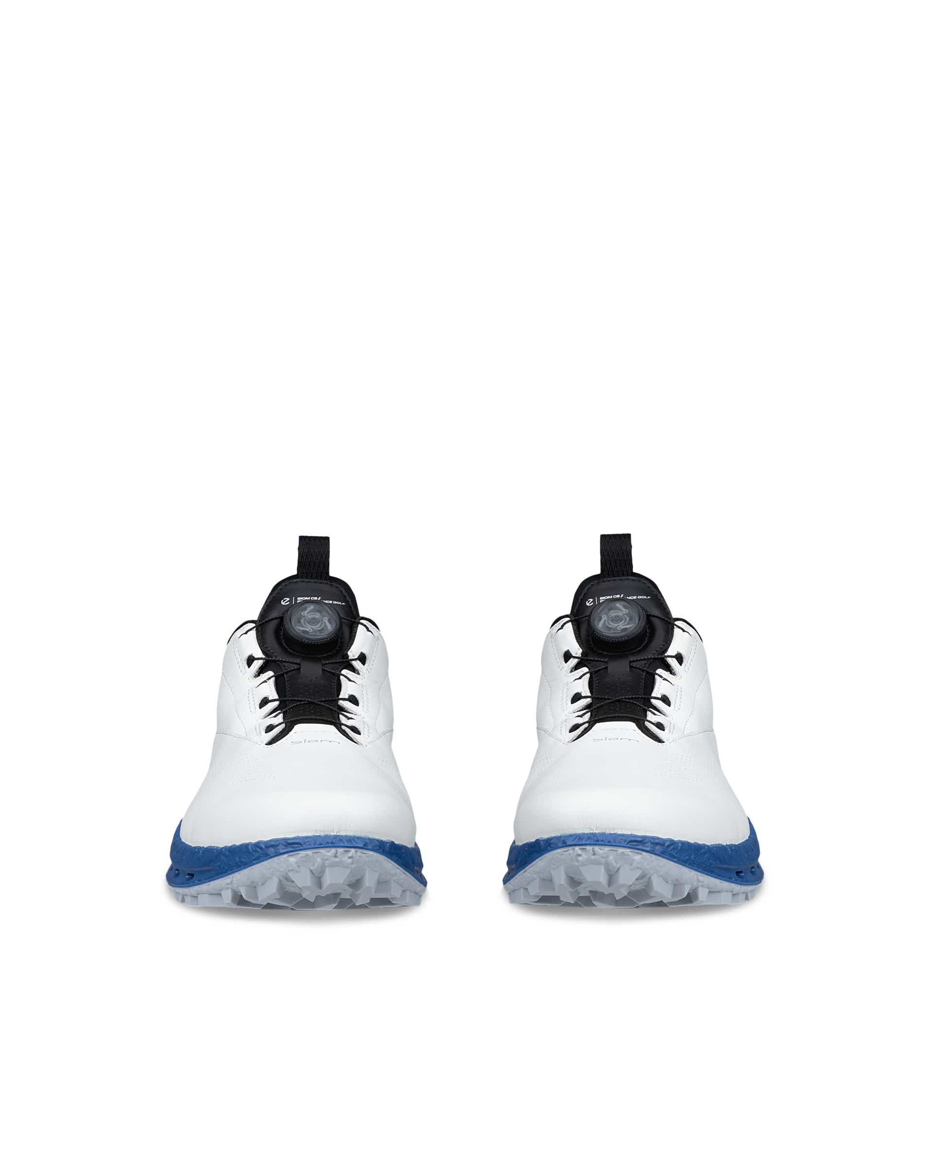 Men's ECCO® Golf Biom C5 Leather Gore-Tex Golf Shoe - White - Front pair