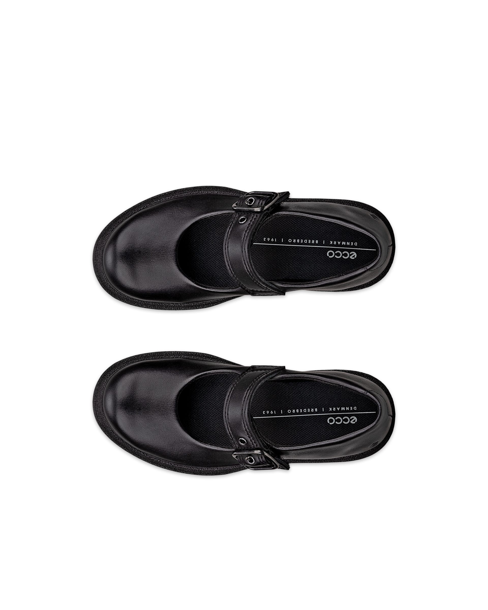Kids' ECCO® GRAINER K Leather Mary Jane's - Black - Outside