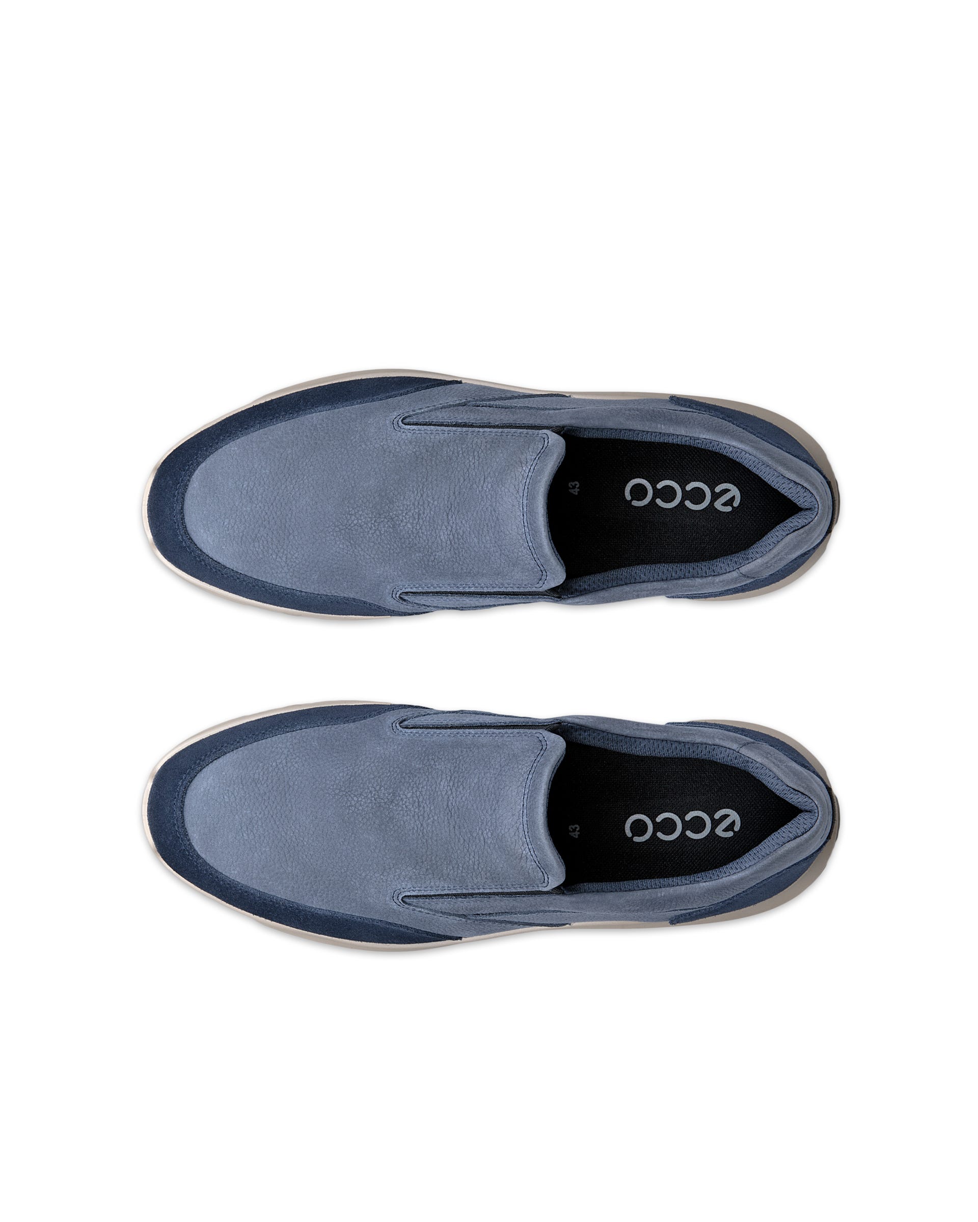 Męskie nubukowe wsuwane buty sportowe ECCO® CITY STRIDE - Niebieski - Outside