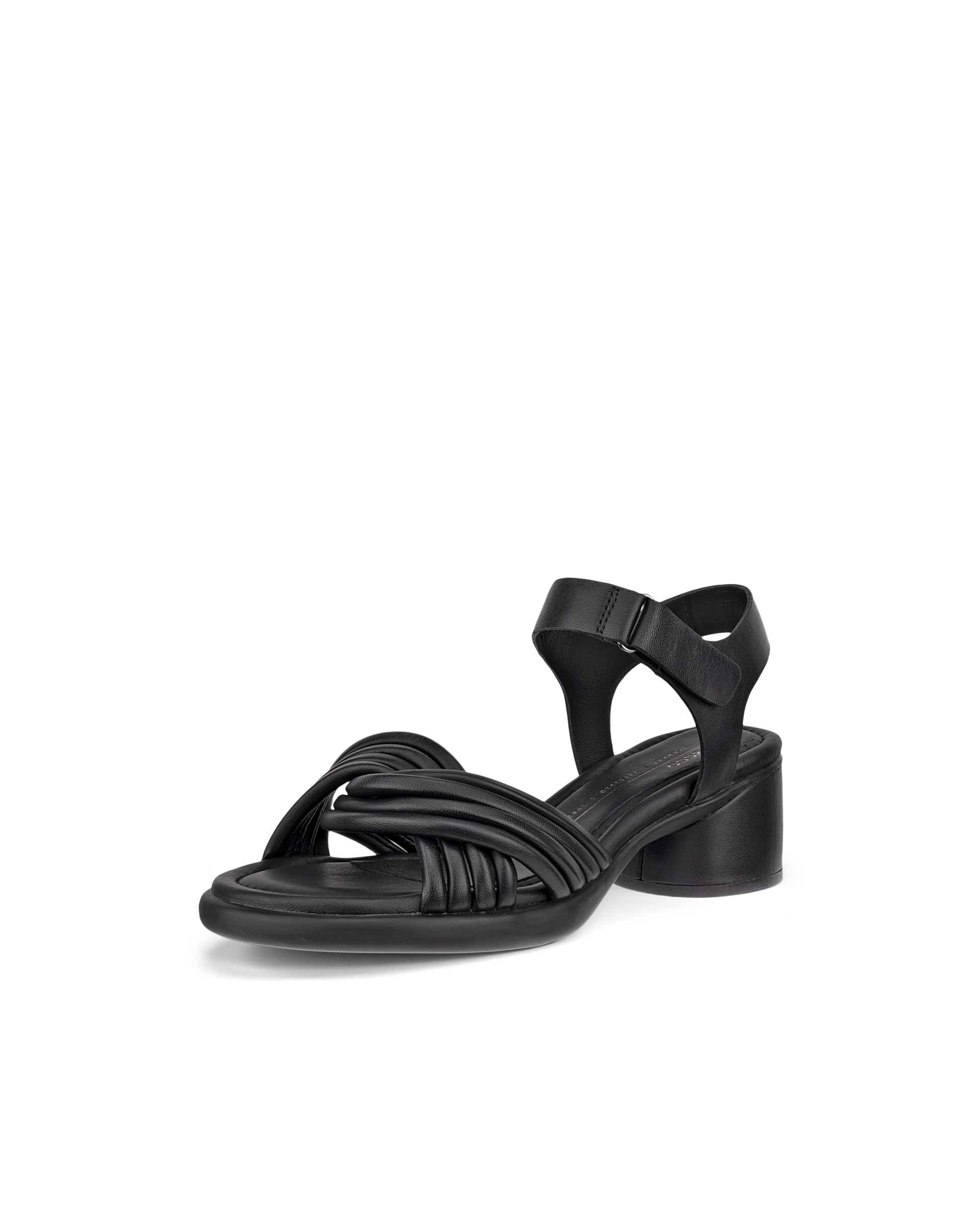Women's ECCO® Sculpted Lx 35 Leather Heeled Sandal - Black - Main