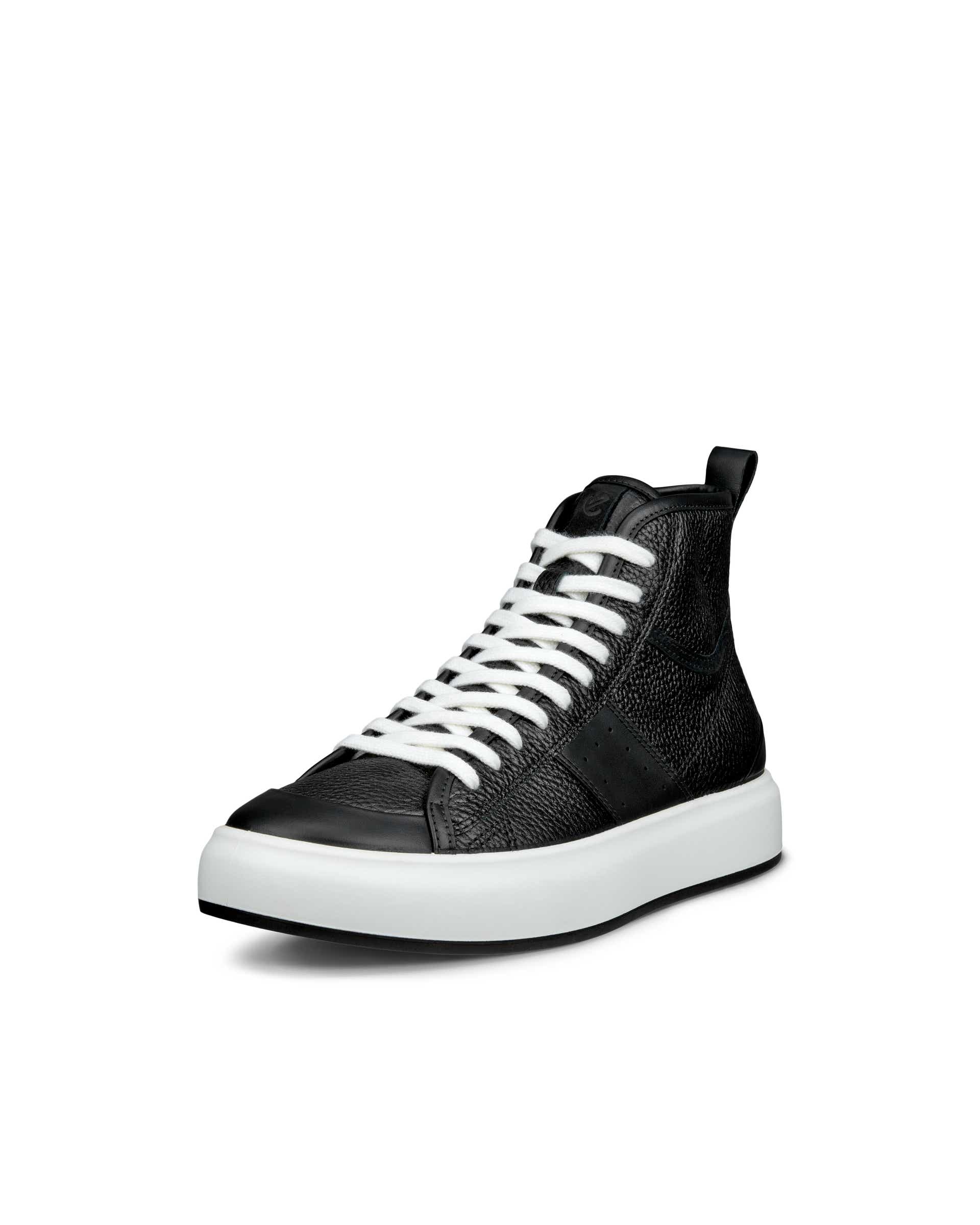 ECCO® Street Ace Dames hoge leren sneaker - Zwart - Main