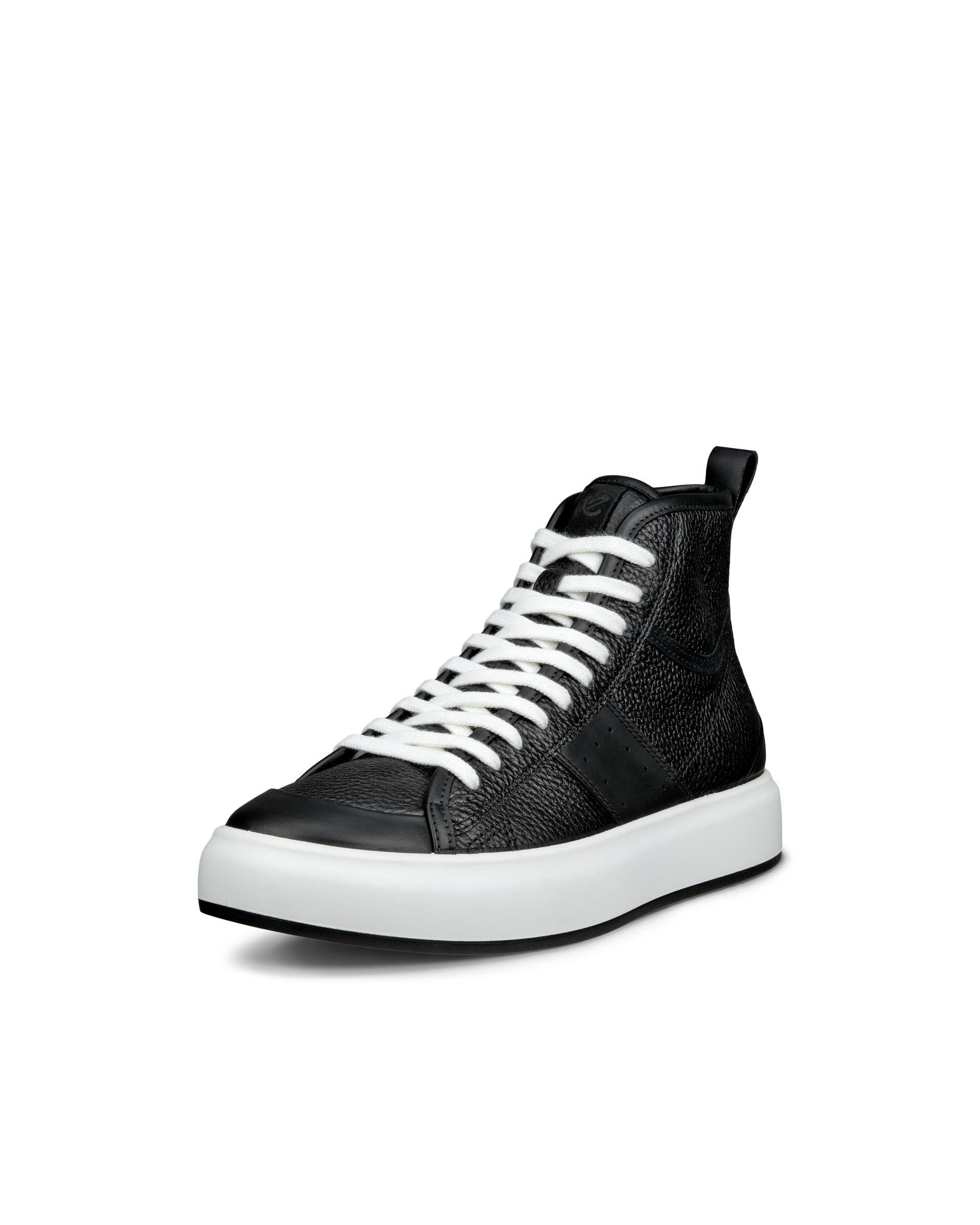 ECCO Street Ace ウィメンズ レザーハイカットスニーカー - ブラック - Main