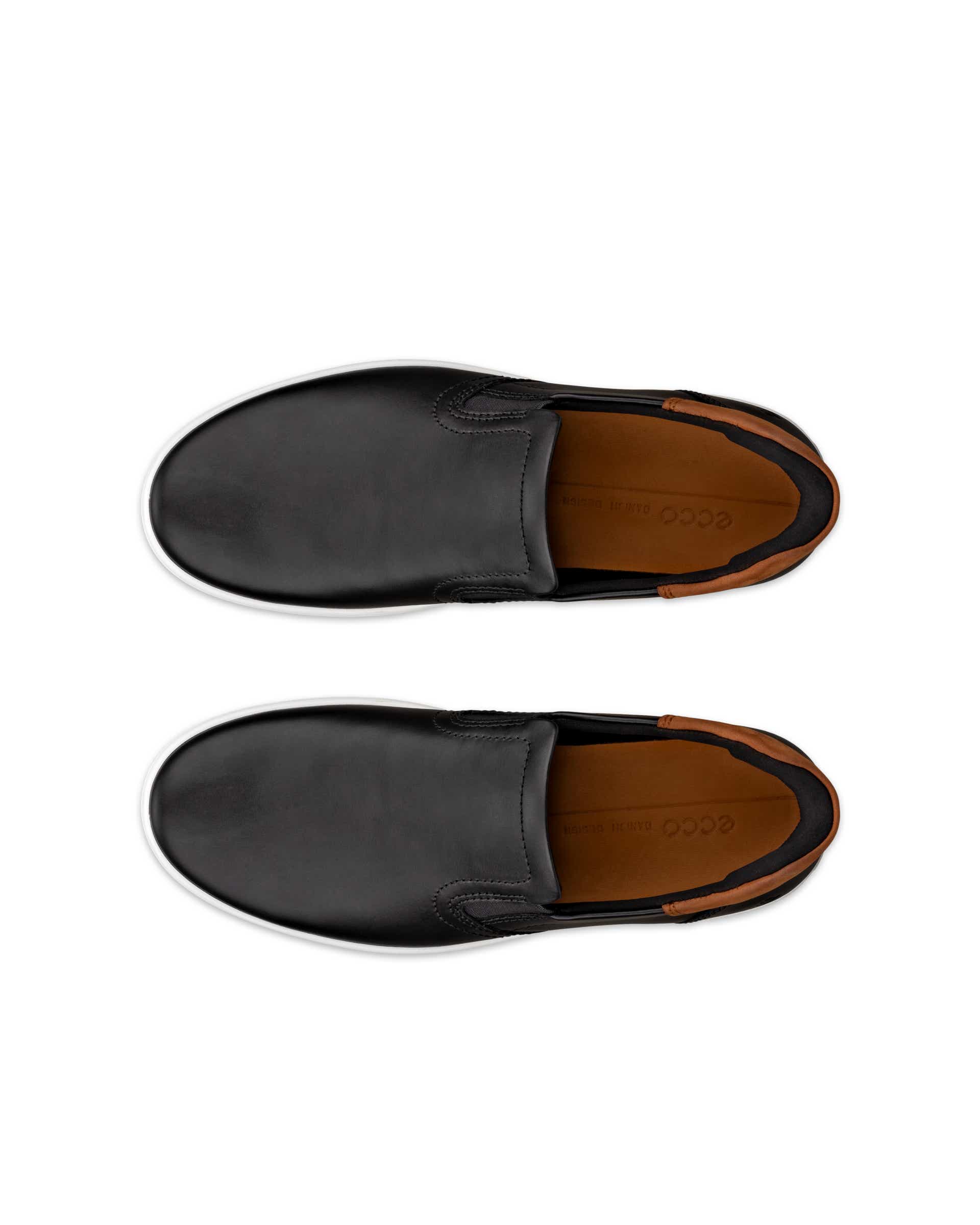 ECCO Soft 7 Men メンズ レザースニーカー - ブラック - Top left pair