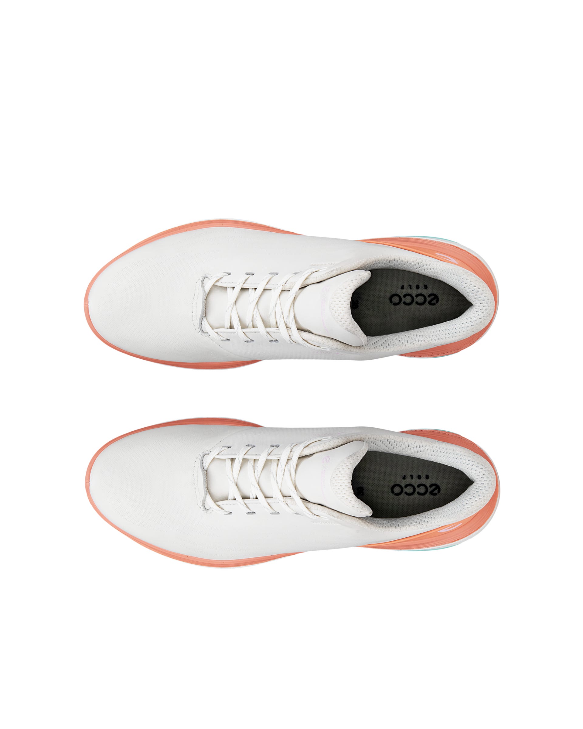ECCO LT1 GOLF LACE Women  ウィメンズ レザーウォータープルーフゴルフシューズ - ホワイト - Top left pair