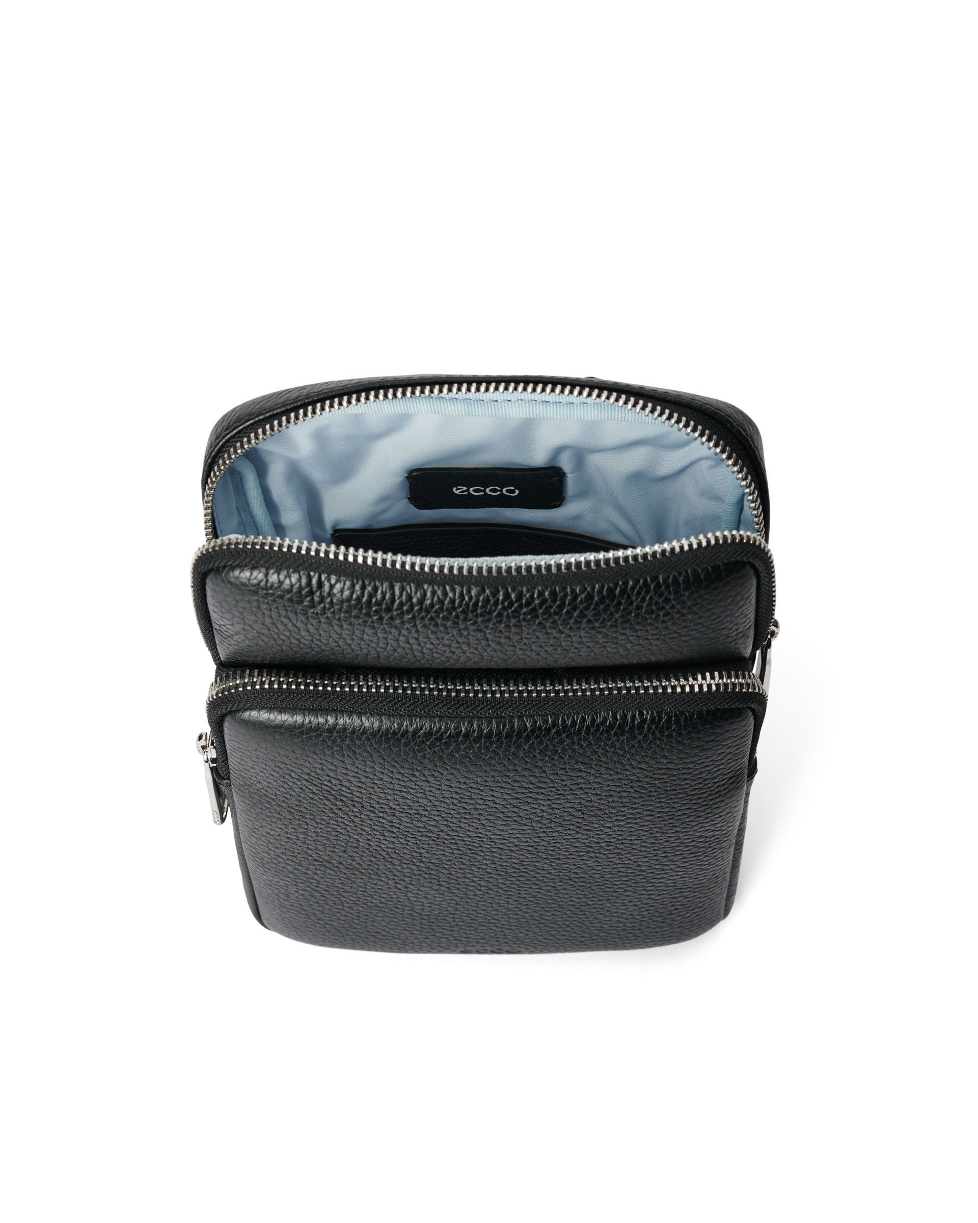 ECCOยฎ Flat Pouch Leather Crossbody Bag - Black - Inside