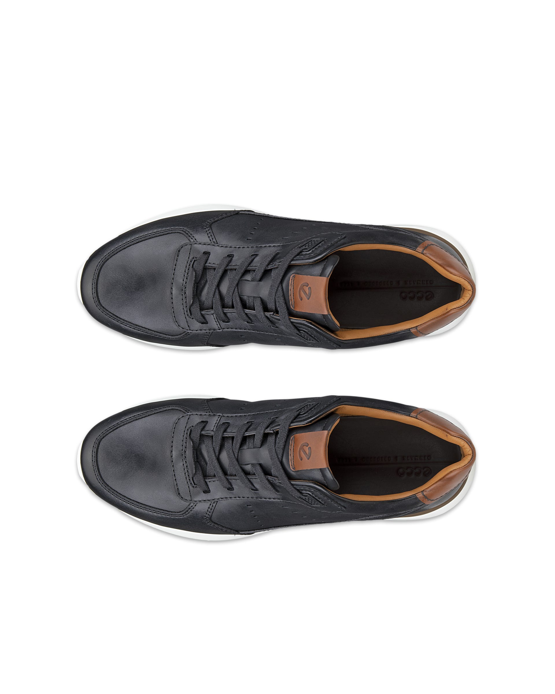 Men's ECCO® ASTIR NEO Leather Sneaker - Black - Top left pair