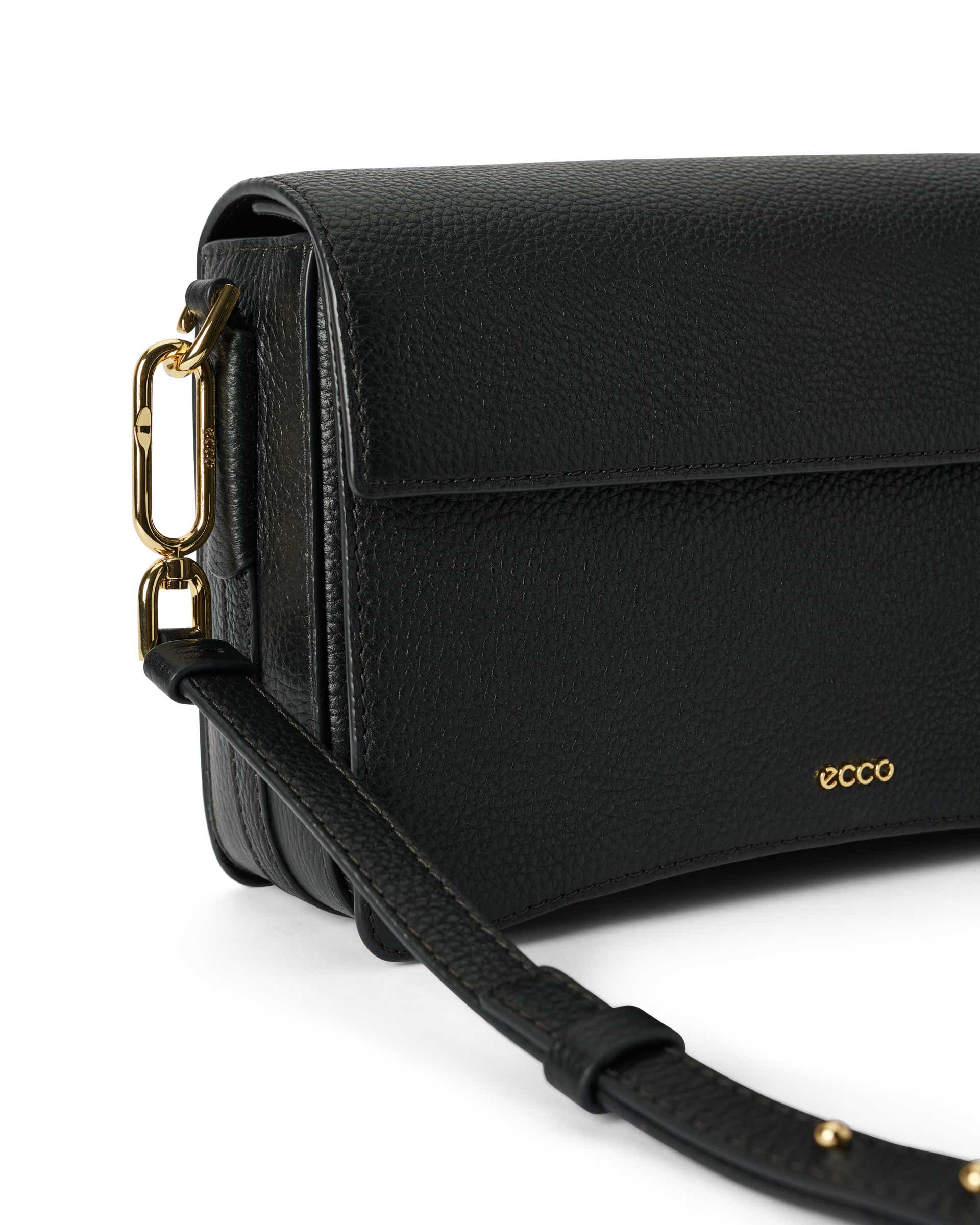 ECCO® Pinch Bag kožna torba preko ramena - Crna - Detail-1