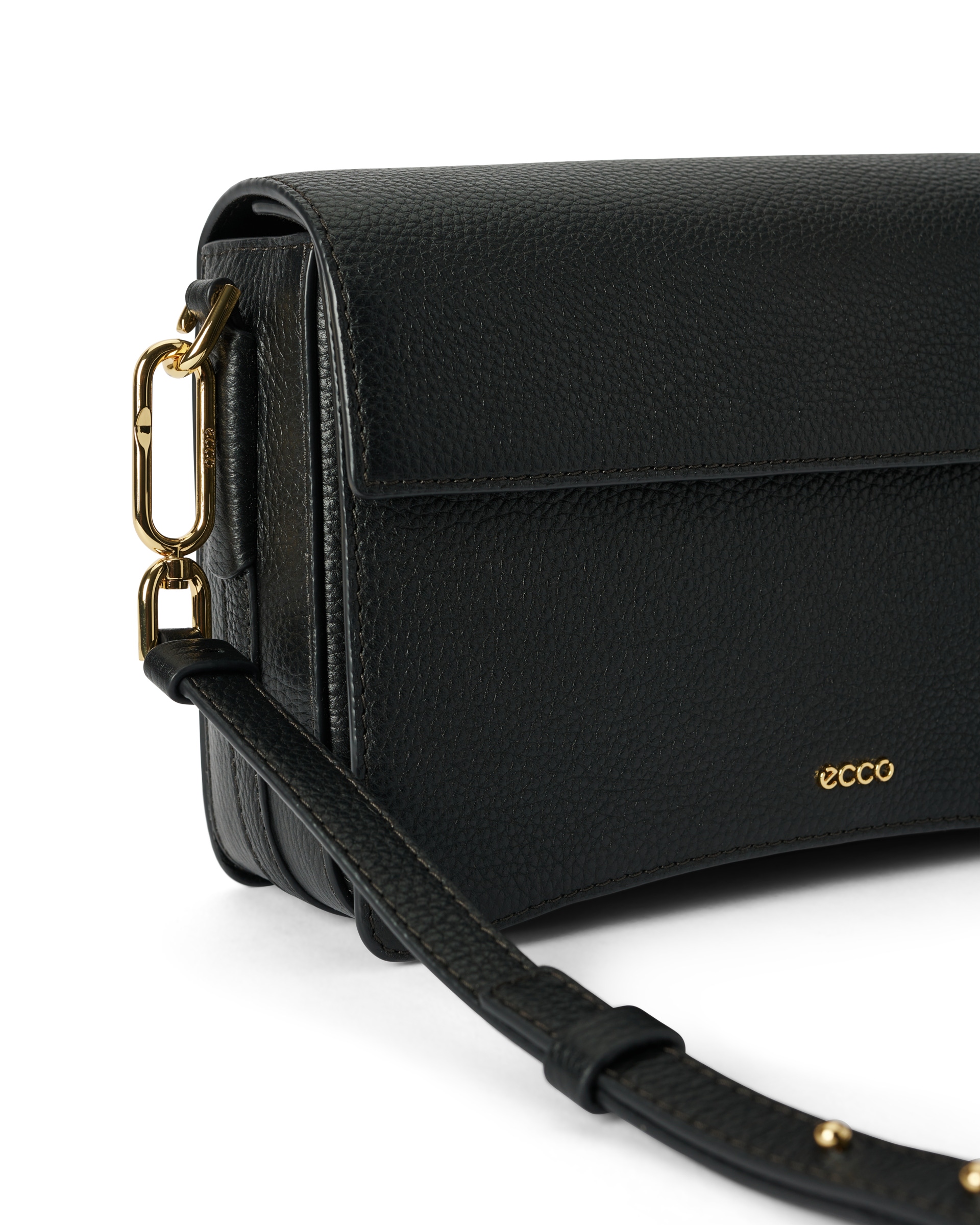 ECCO® Pinch Bag kožna torba preko ramena - Crna - Detail-1