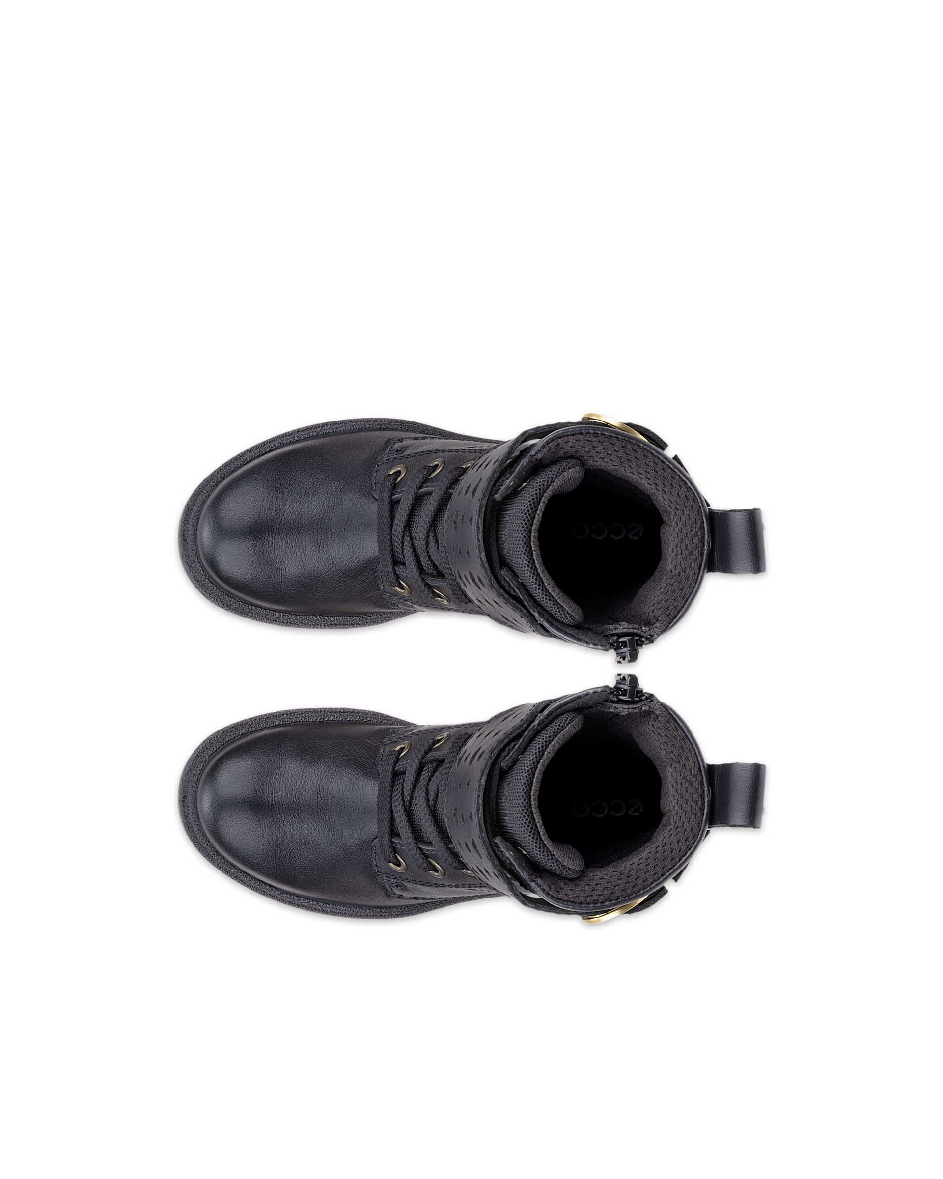 Detská kožené nepremokavá obuv ECCO® GRAINER K - Čierna - Top left pair
