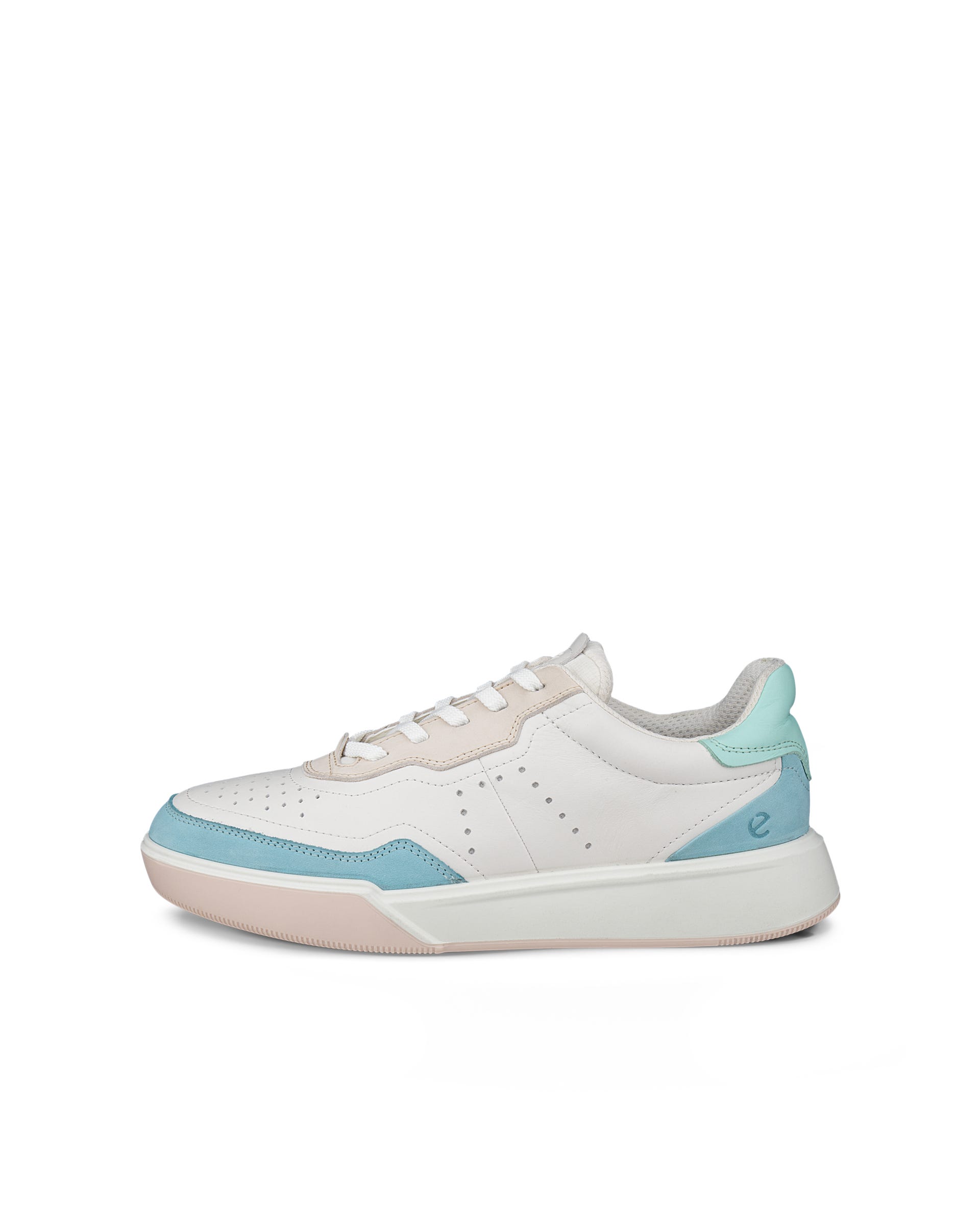 Women's ECCO® Street Court Leather Sneaker - White - Outside