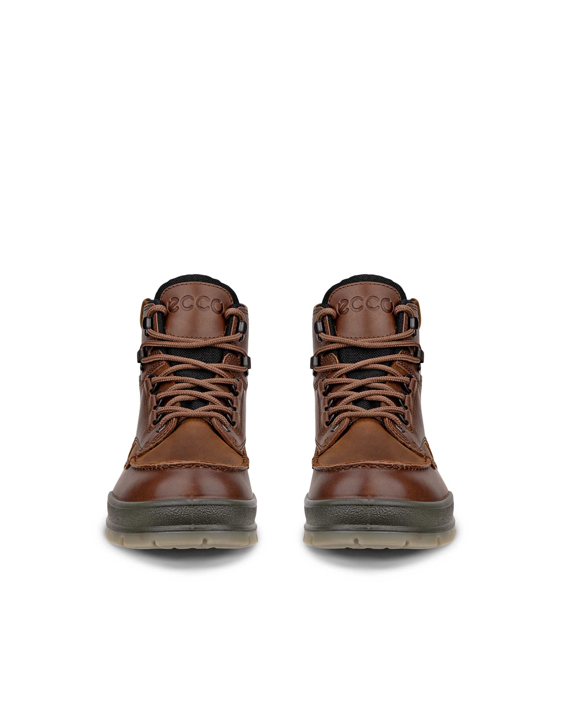 Men's ECCO® Track 25 Leather Gore-Tex Mid-Cut Boot - Brown - Front pair