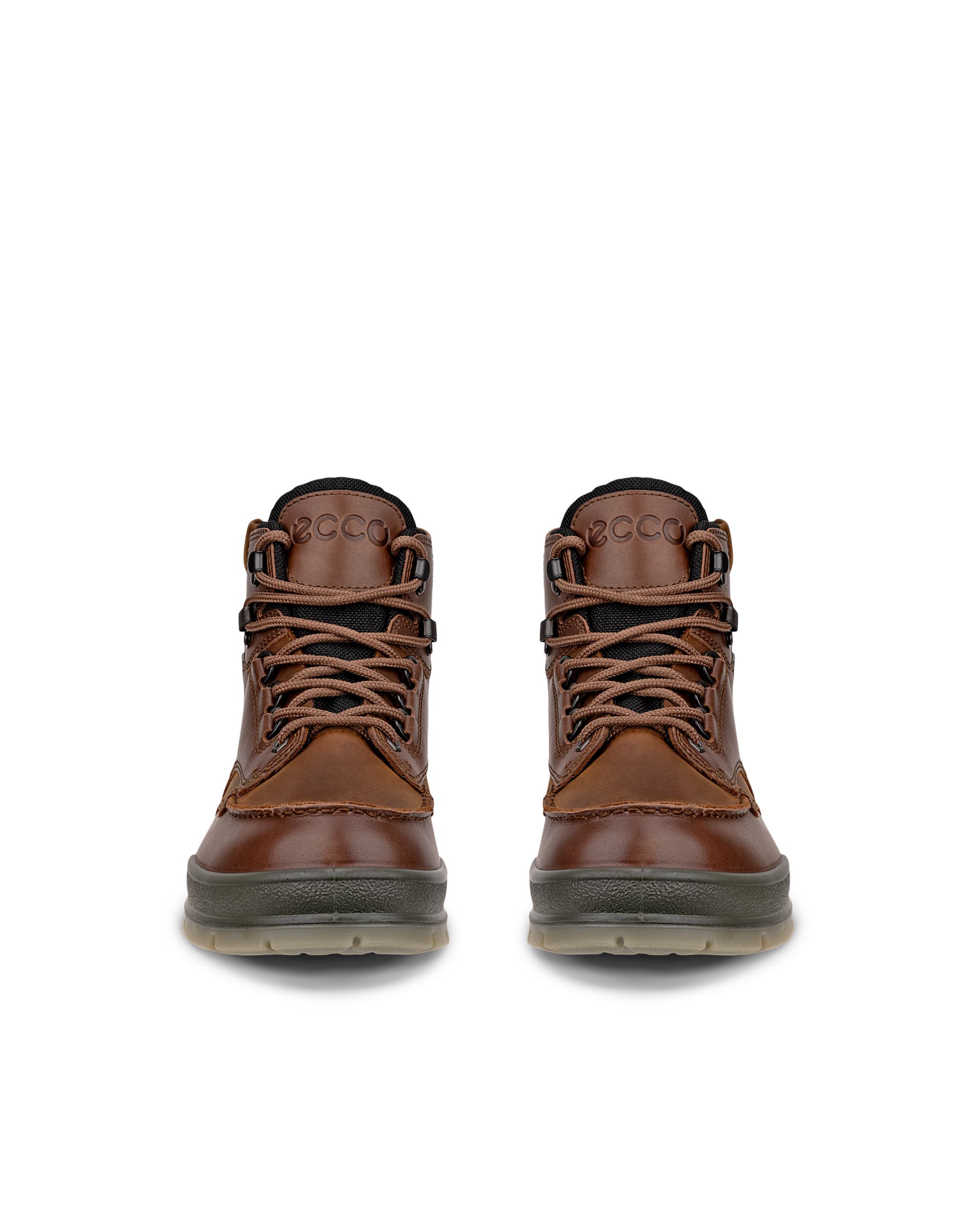 Men's ECCO® Track 25 Leather Gore-Tex Mid-Cut Boot - Brown - Front pair