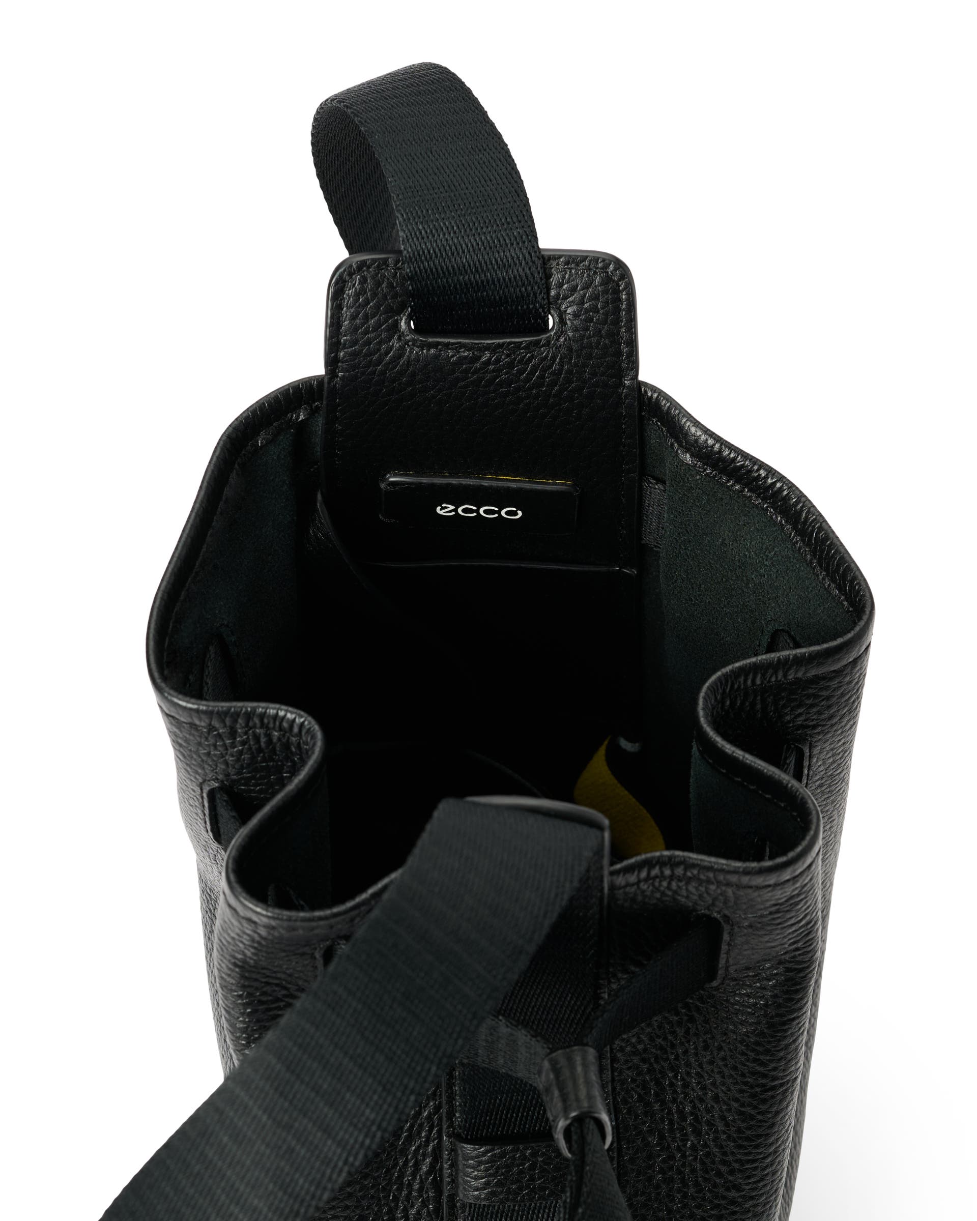 Kožená voľná kabelka ECCO® Sail - Čierna - Inside