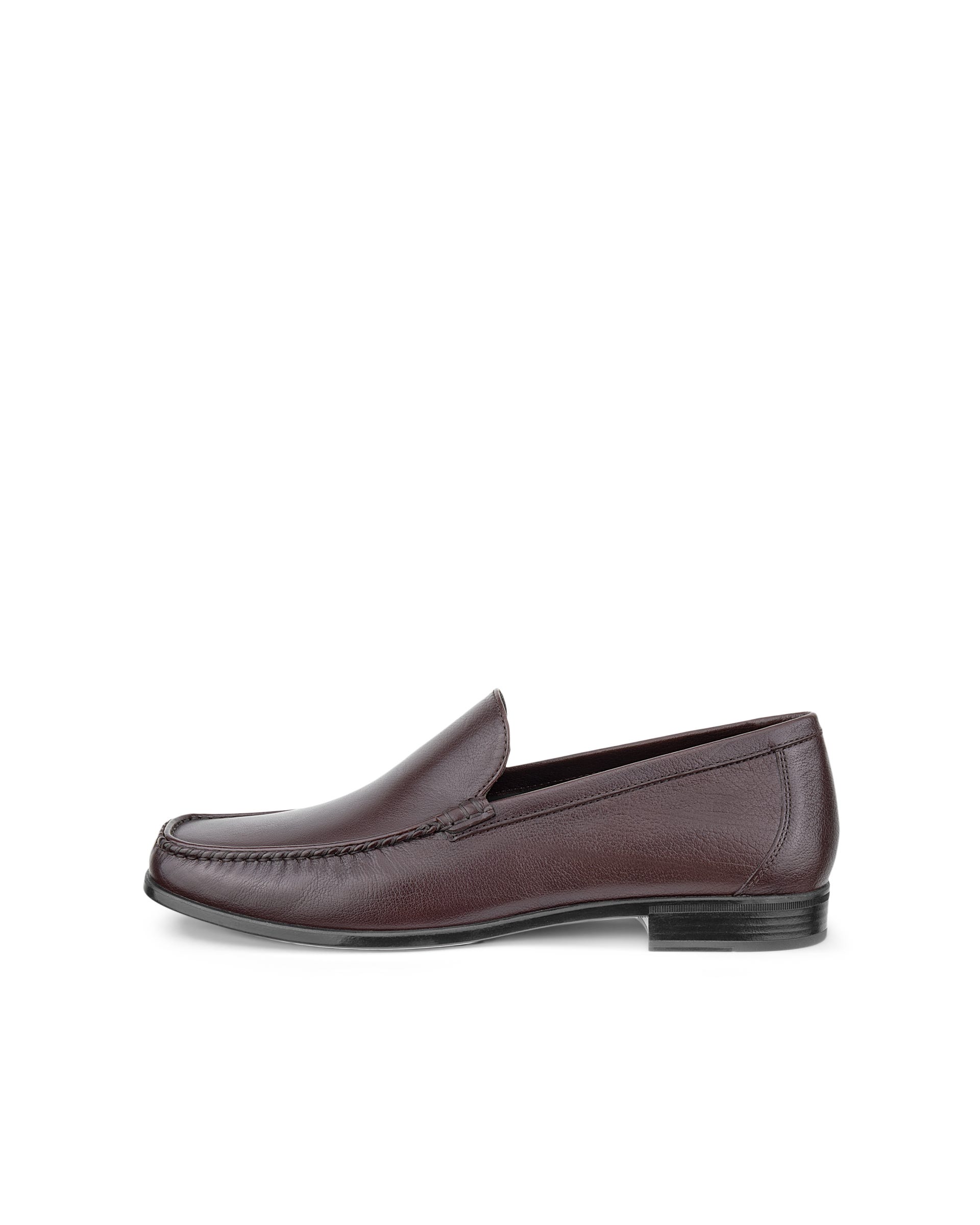 Men's ECCO® DRESS MOC Leather Loafer - Brown - Outside