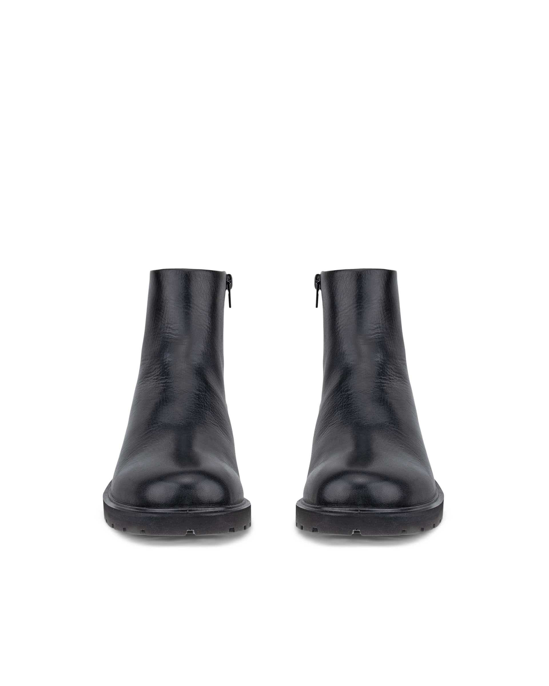 Women's ECCO® METROPOLE VIENNA Leather Mid-Cut Boot - Black - Front pair