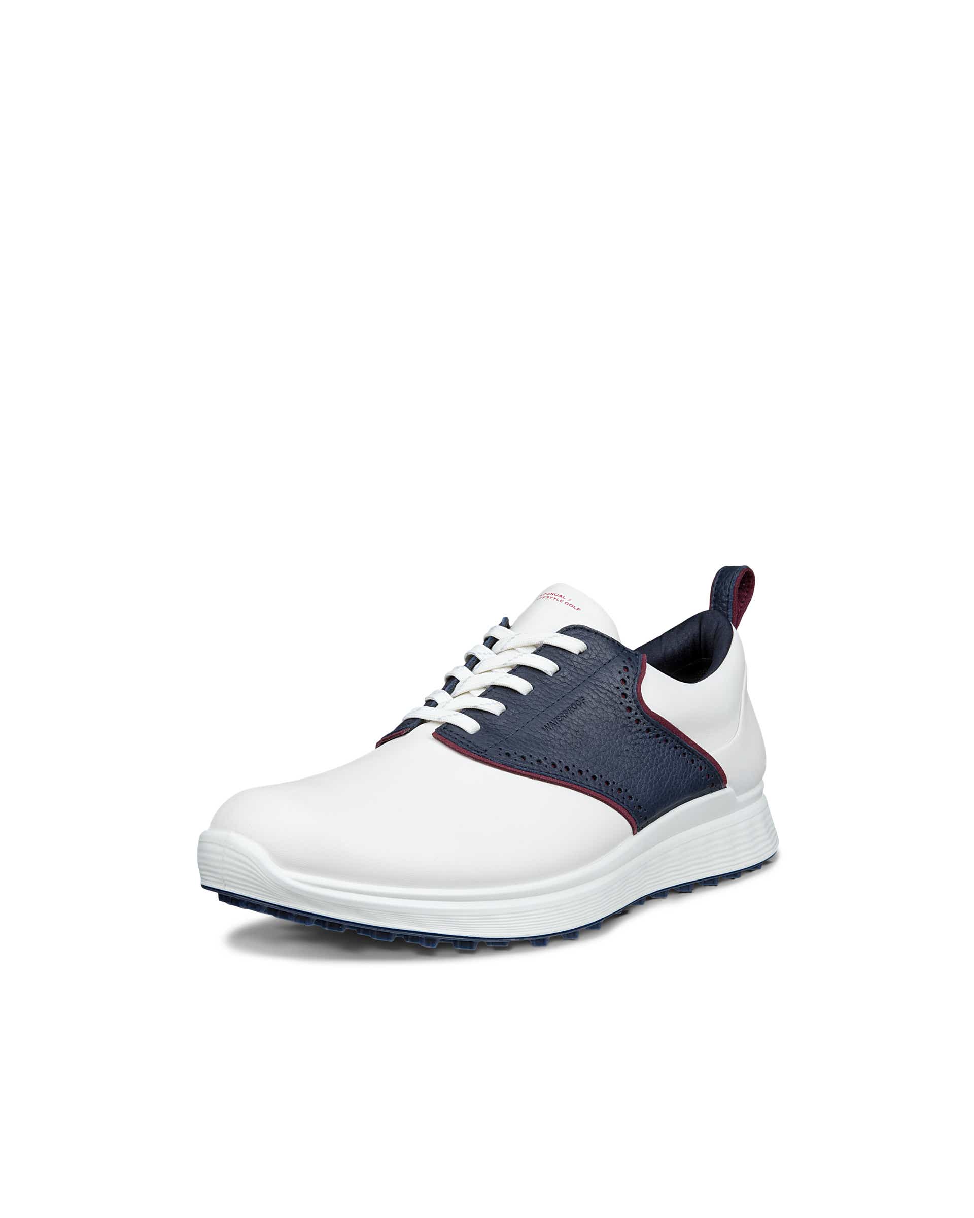 Men's ECCO® Golf S-Casual Leather Waterproof Golf Shoe - White - Main