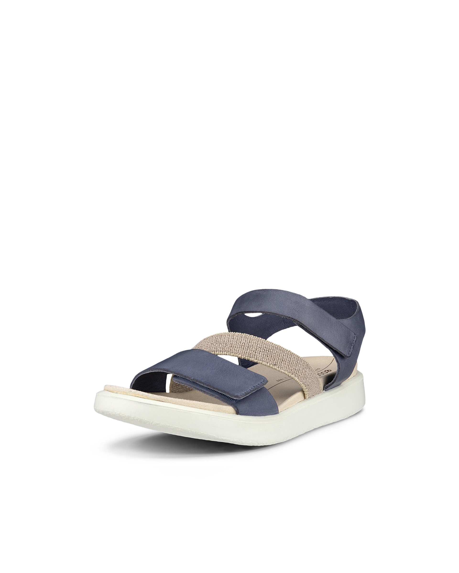 Women's ECCO® Flowt Nubuck Flat Sandal - Blue - Main