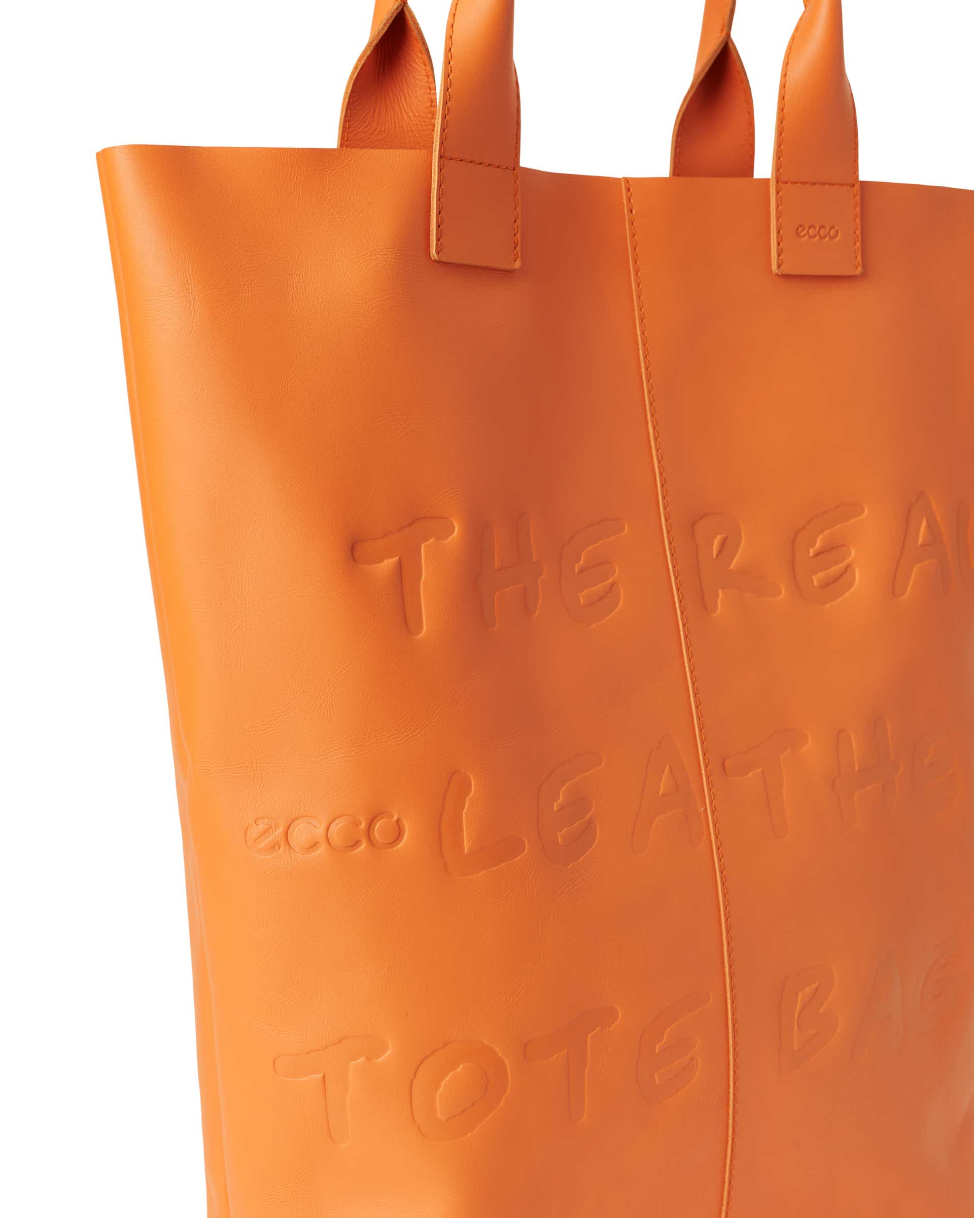 ECCO TOTE REAL LEATHER レザートートバッグ - オレンジ - Detail-1