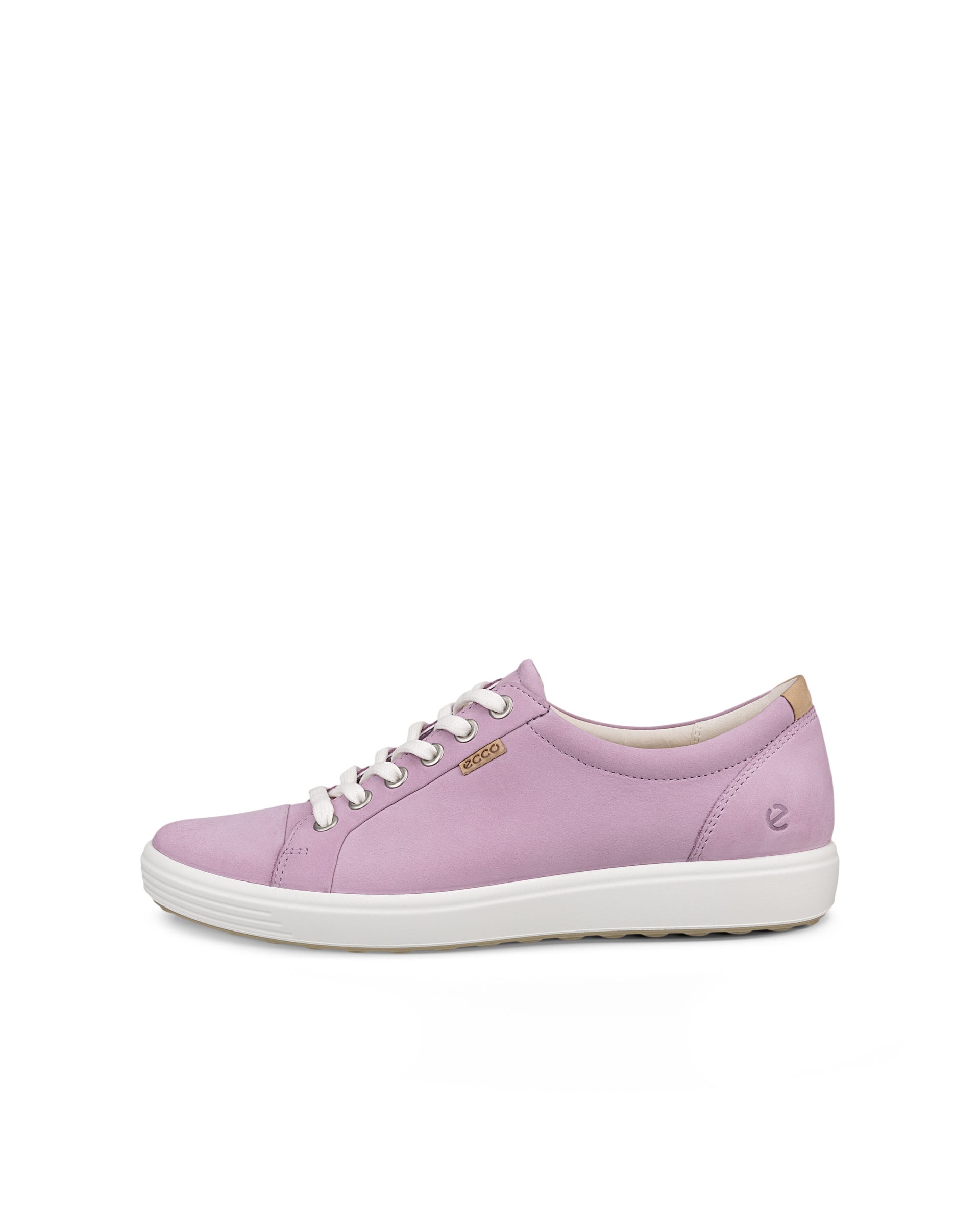 Women's ECCO® Soft 7 Leather Trainer - Purple - Outside