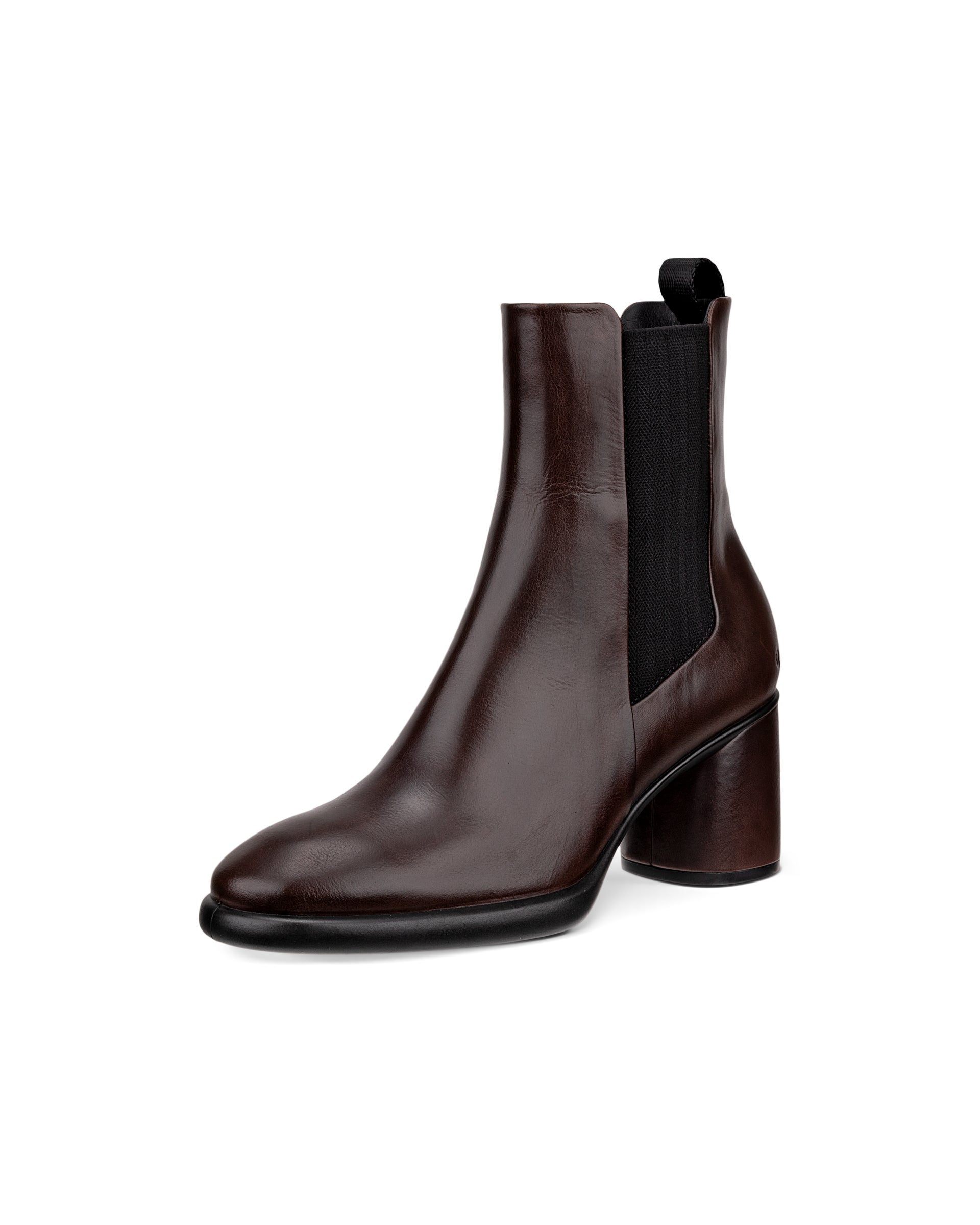 Ženski usnjeni gležnjarji z elastiko in peto ECCO® Sculpted LX 55 - Rjava - Main