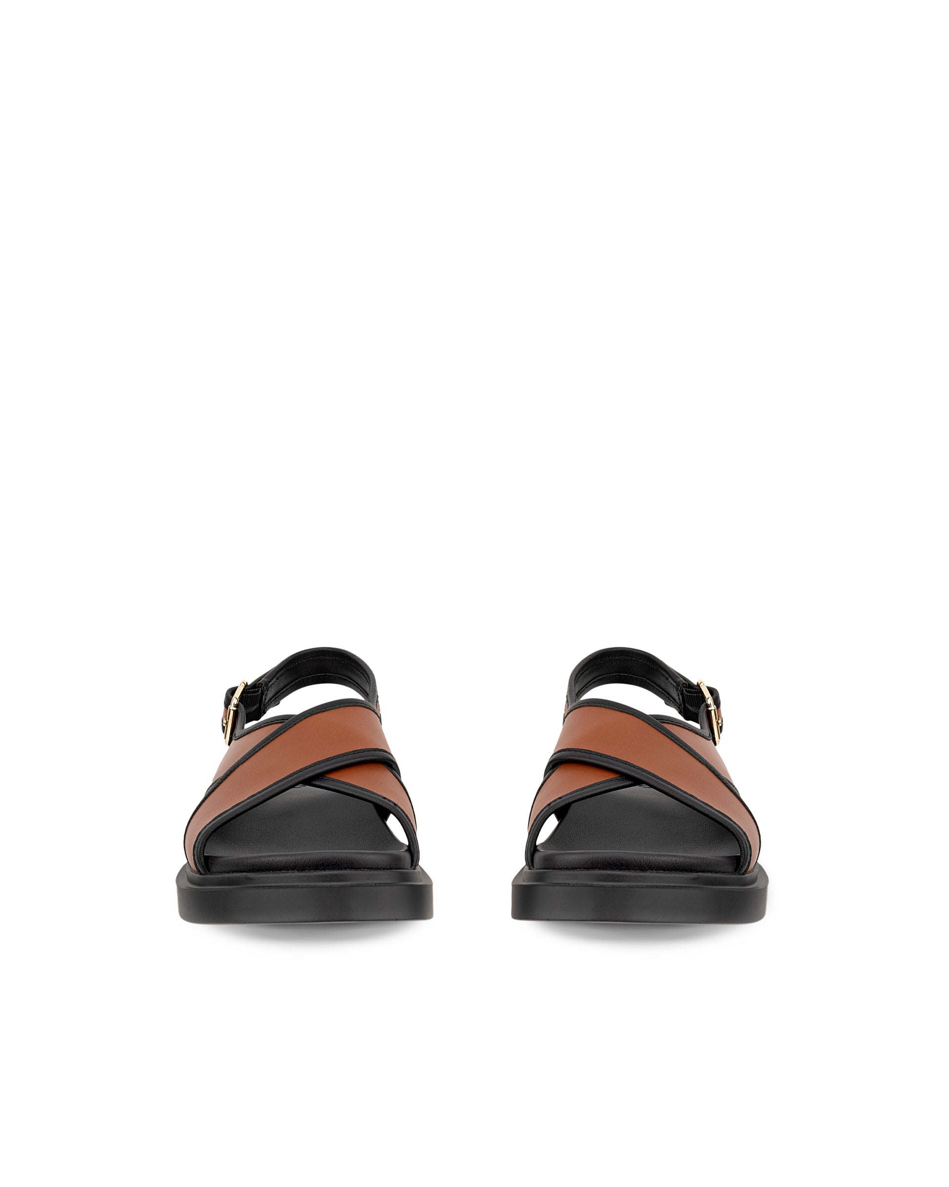 ECCO® METROPOLE SEOUL dames leren sandaal - Bruin - Front pair