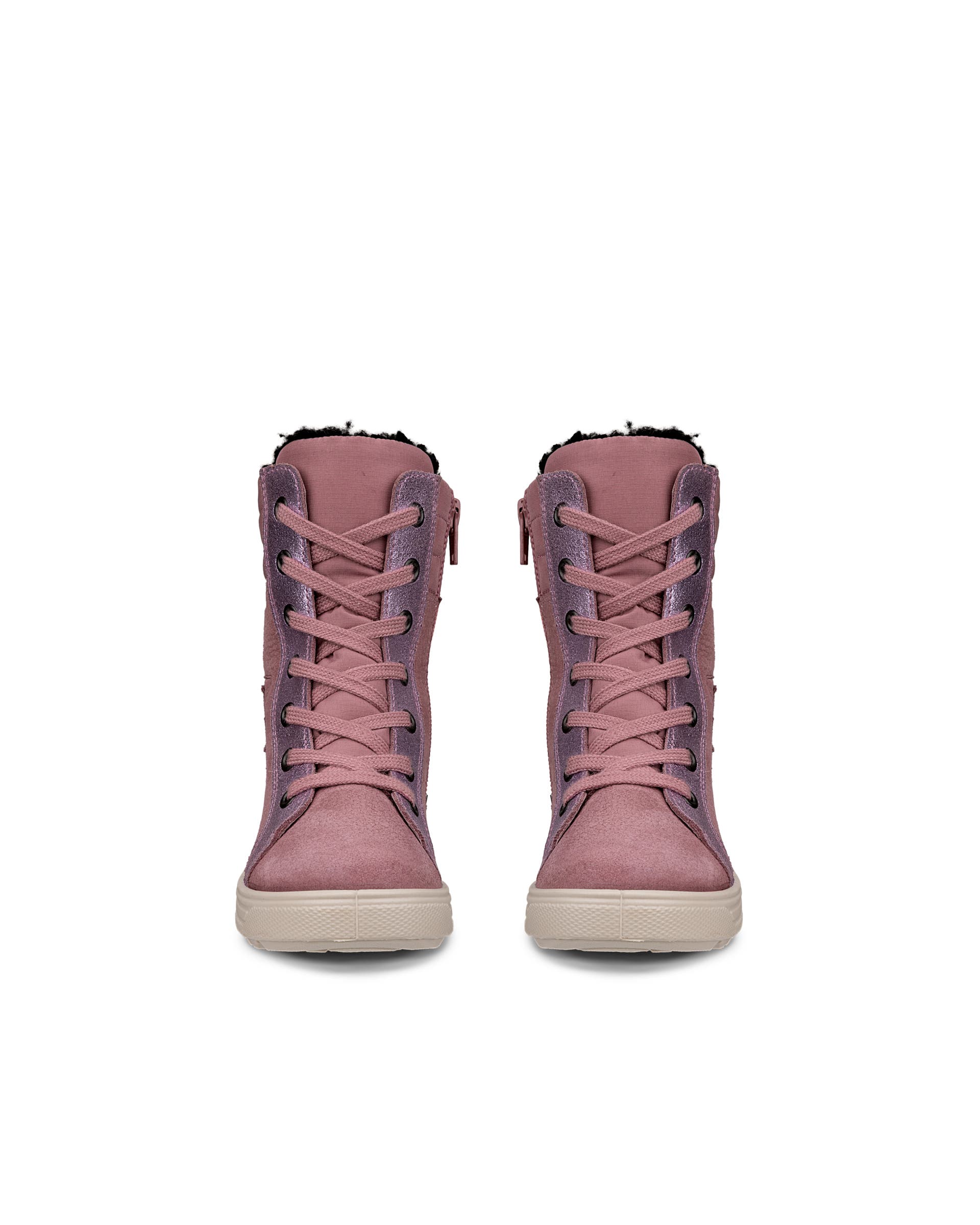 ECCO® URBAN SNOWBOARDER Kinder Wasserdichte Winterstiefel aus Nubukleder - Rosa - Front pair