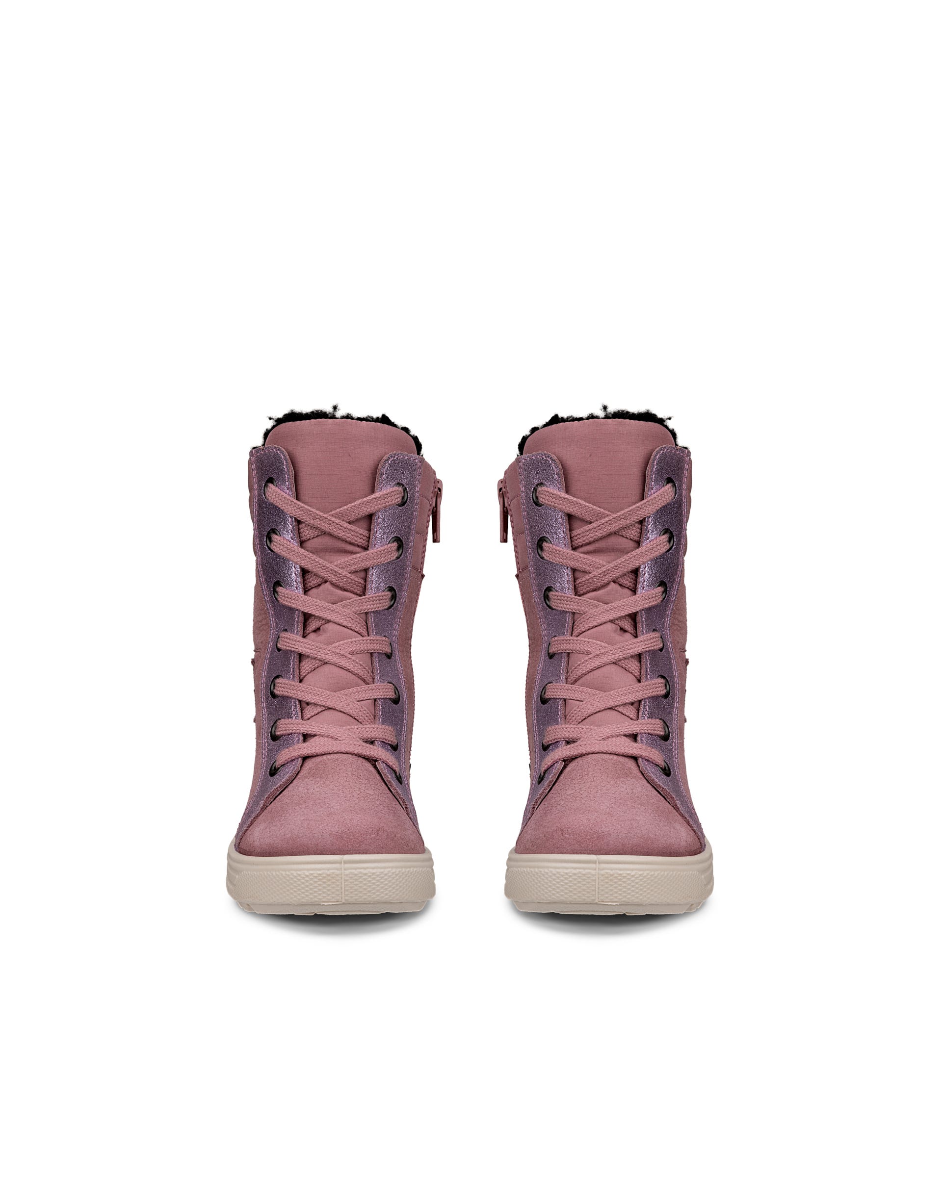 ECCO® URBAN SNOWBOARDER Kinder Wasserdichte Winterstiefel aus Nubukleder - Rosa - Front pair