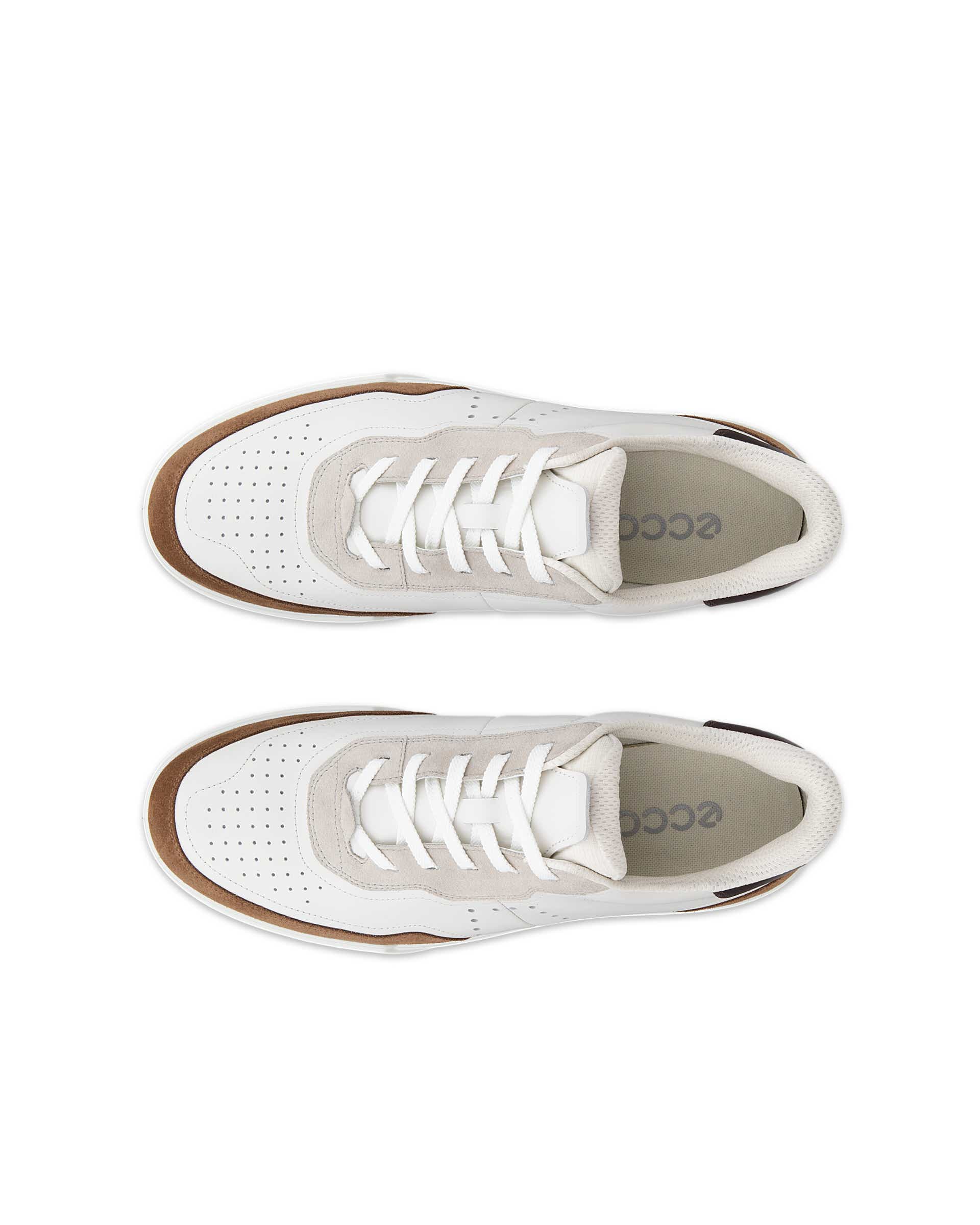ECCO® STREET COURT heren leren sneaker - Bruin - Top left pair