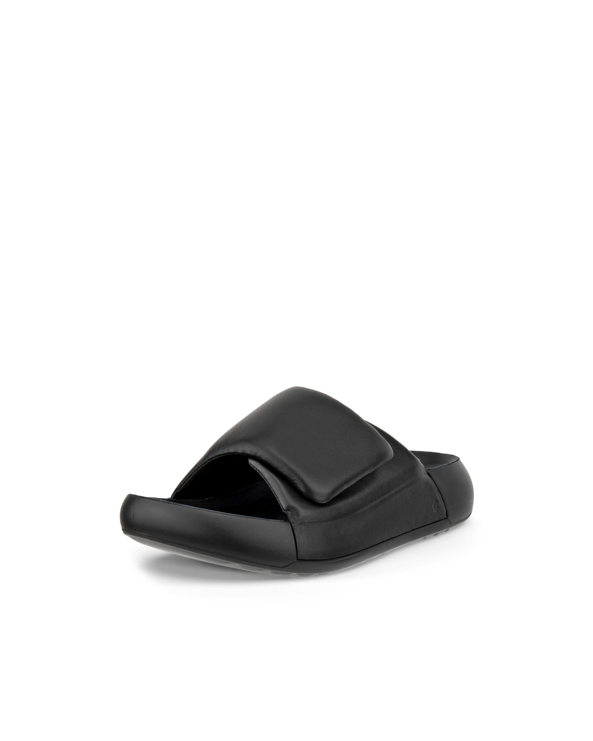 Women's ECCO® Cozmo Platform Leather Two Strap Sandal - Black - Main