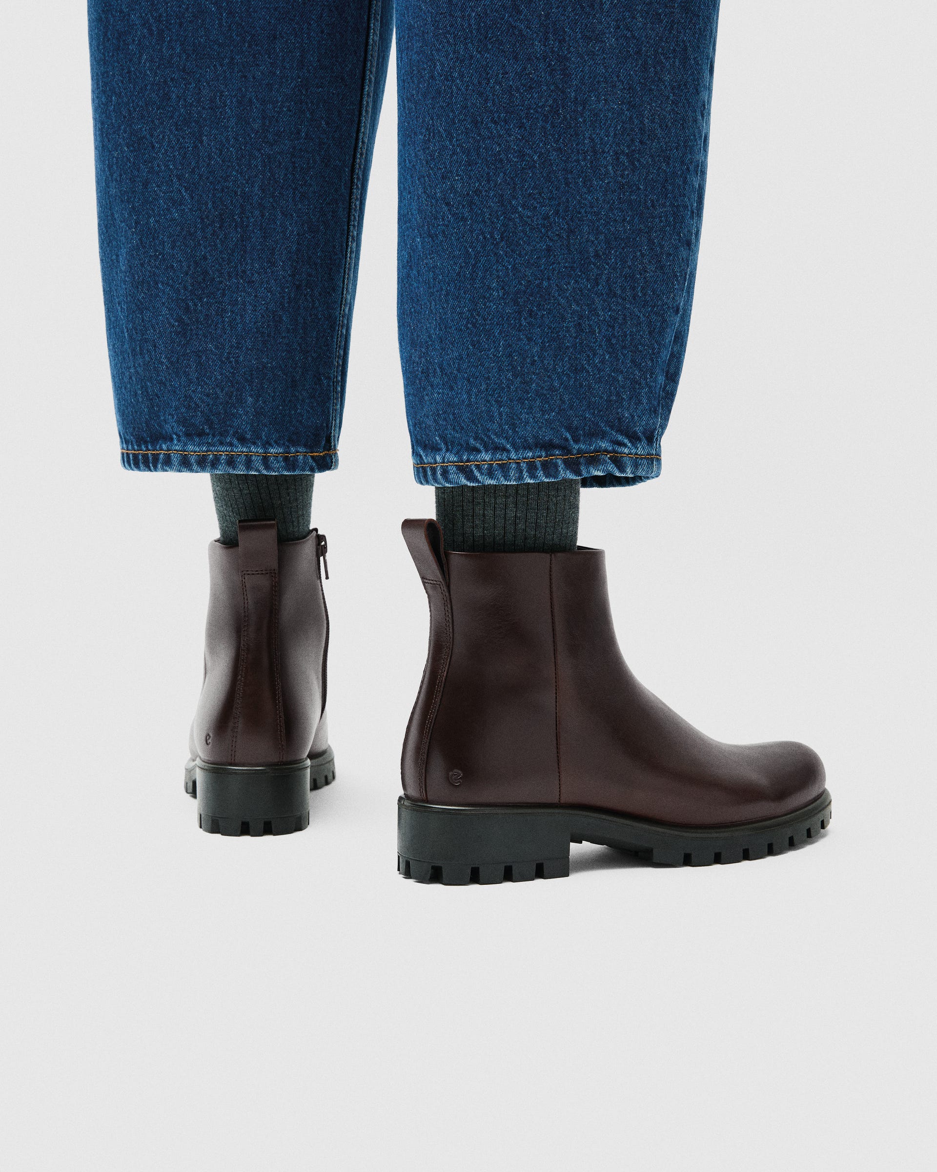 Women's ECCO® Modtray Leather Ankle Boot - Brown - Lifestyle image-1