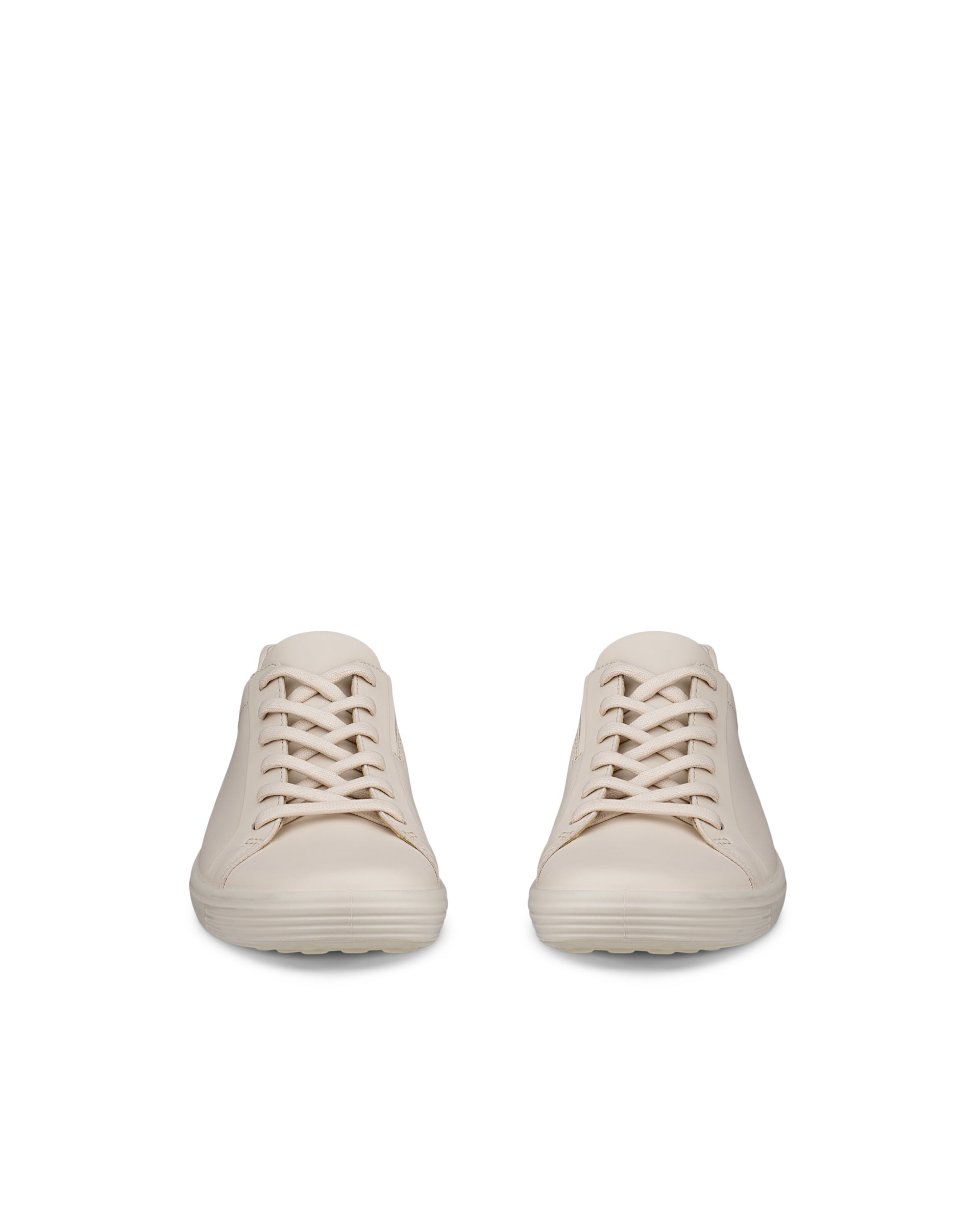 Women's ECCO® SOFT 7 Leather Trainer - Beige - Front pair