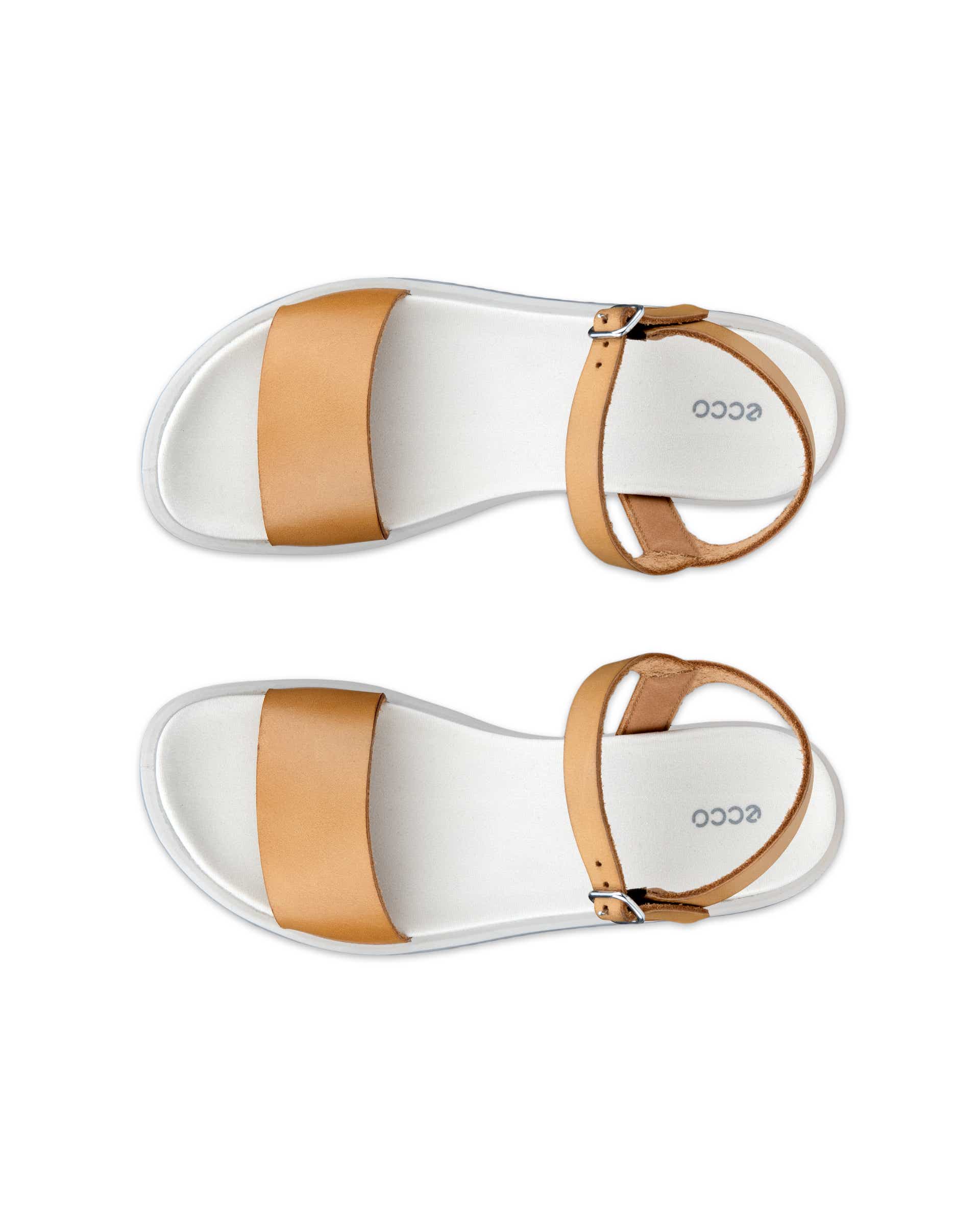 Sandale en cuir Flowt ECCO® pour femmes - Brun - Top left pair