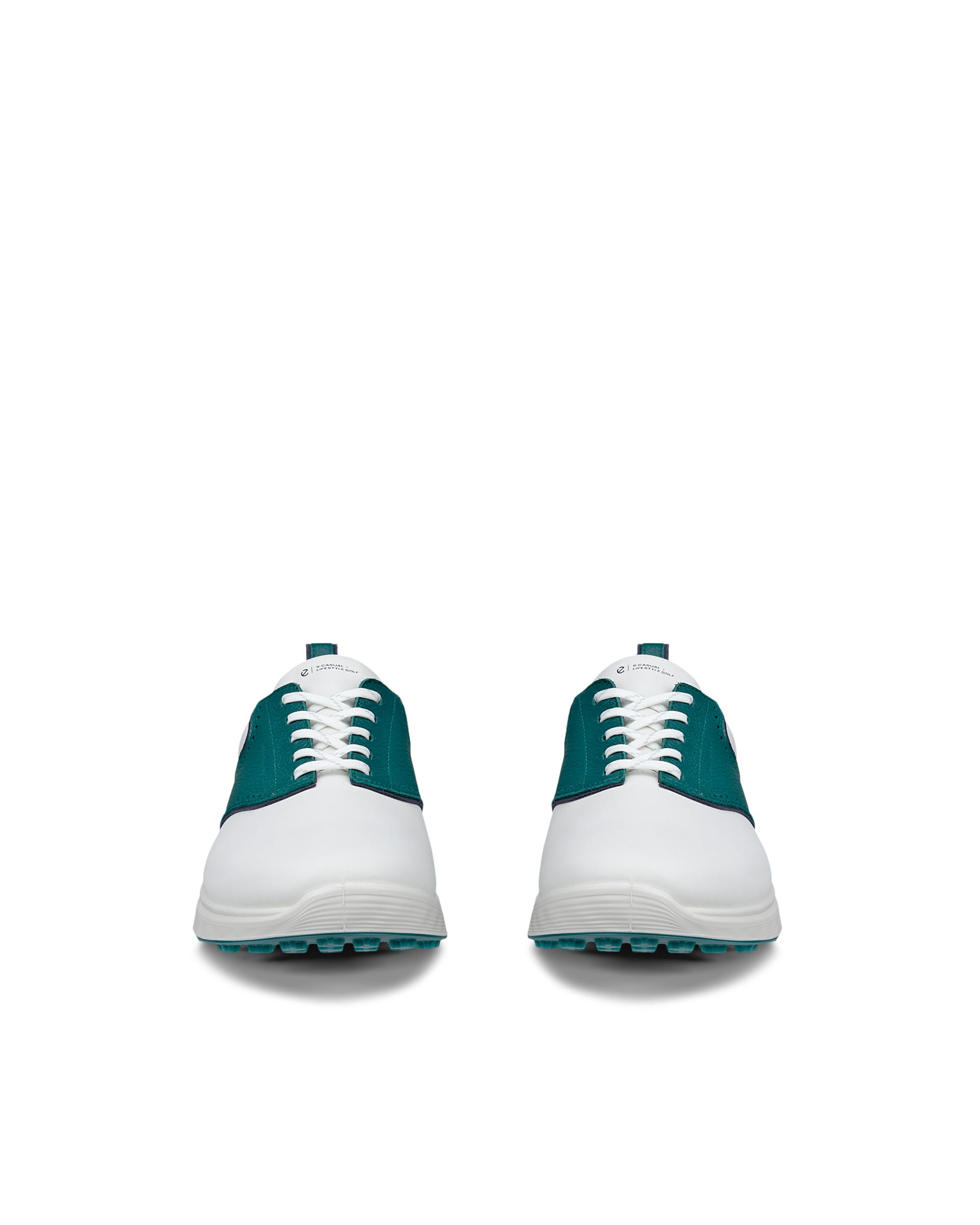 ECCO GOLF S-CASUAL LACE Men メンズ レザーウォータープルーフゴルフシューズ - ホワイト - Front pair