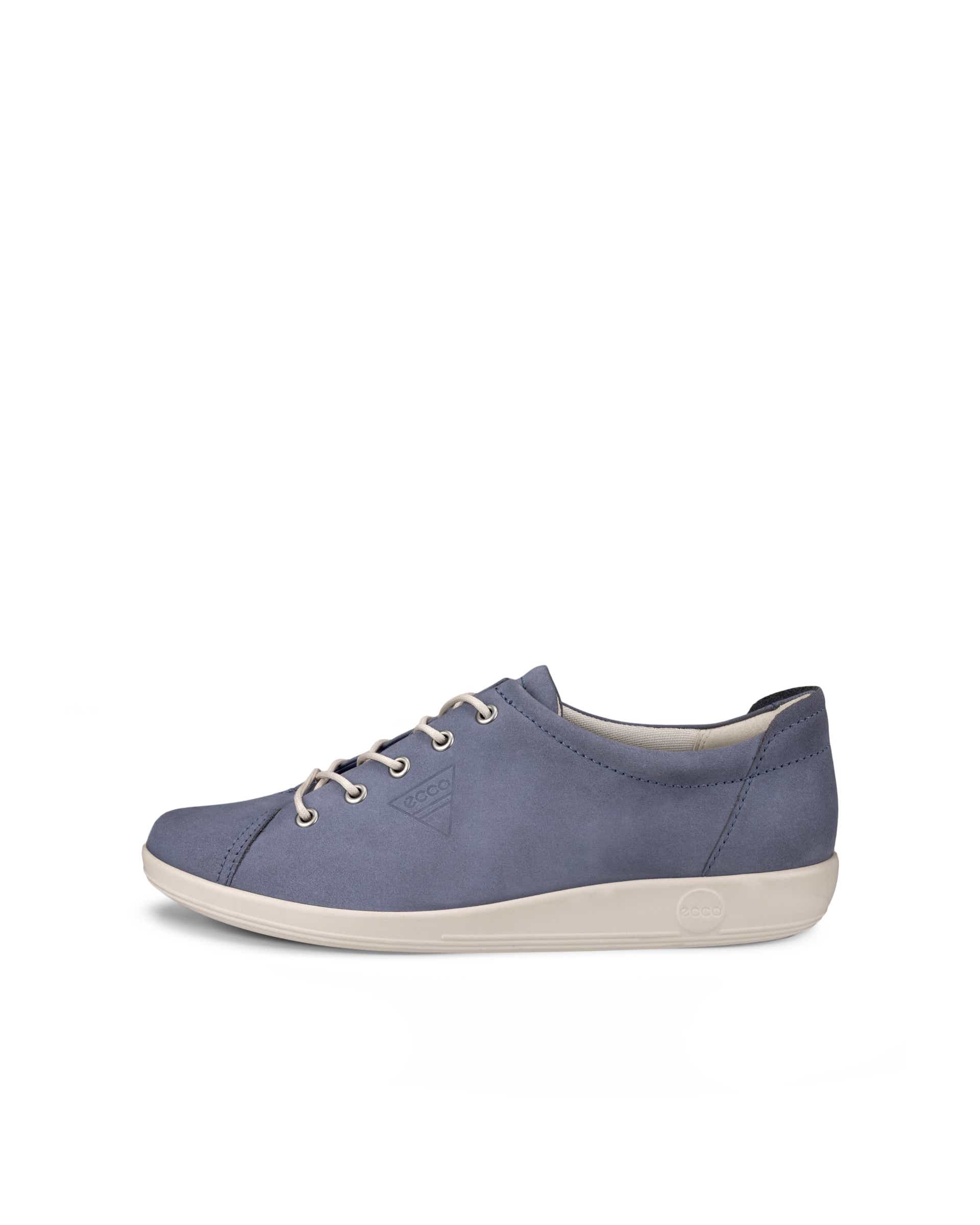 Women's ECCO® Soft 2.0 Nubuck Walking Shoe - Blue - Outside
