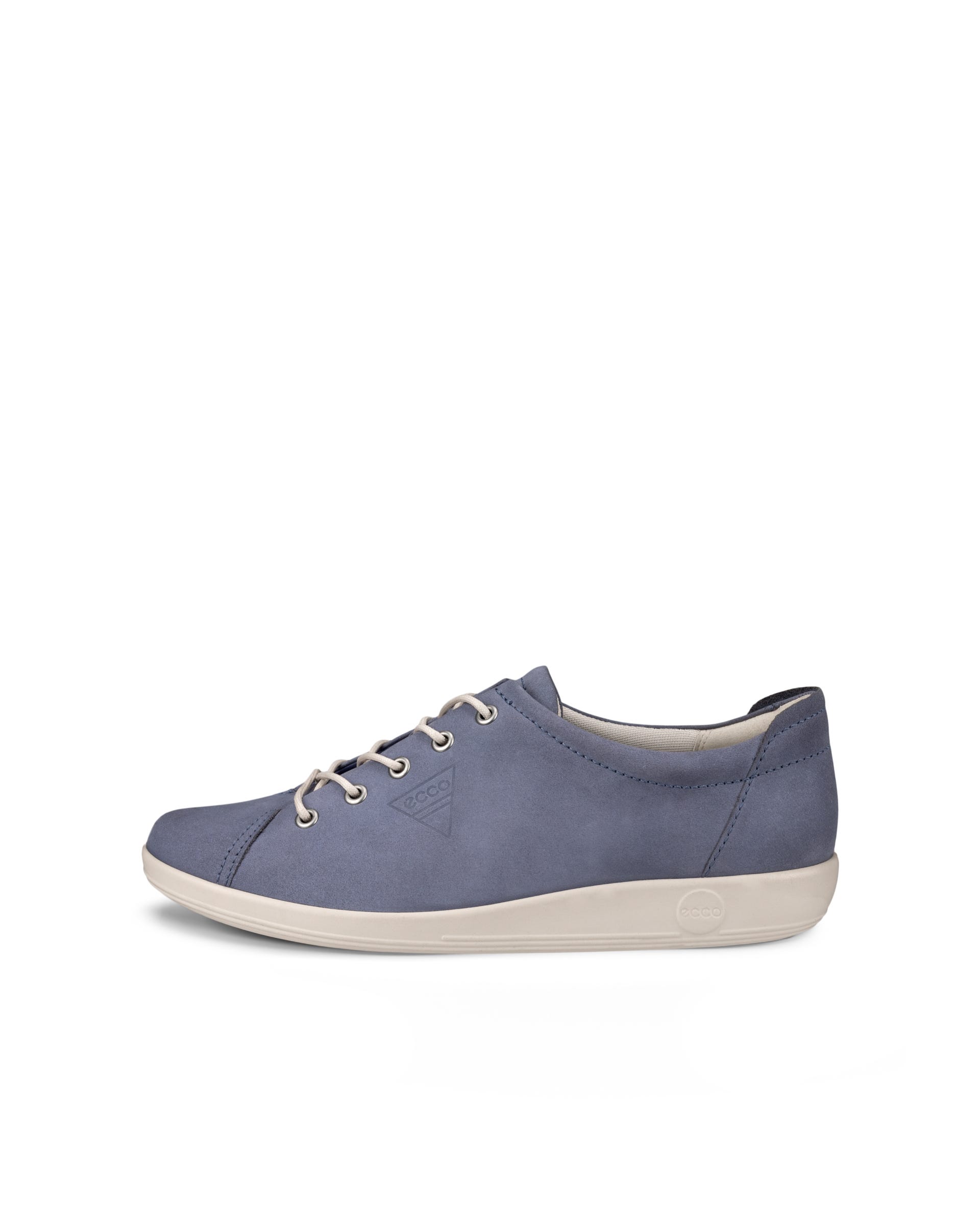 Women's ECCO® Soft 2.0 Nubuck Walking Shoe - Blue - Outside